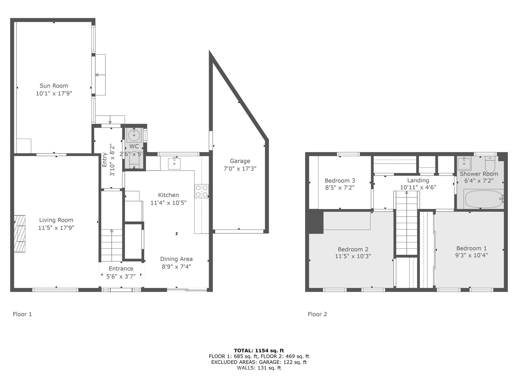 Floorplan of 3 bedroom Semi Detached House for sale, Vernon Court, Belfast, County Antrim, BT7