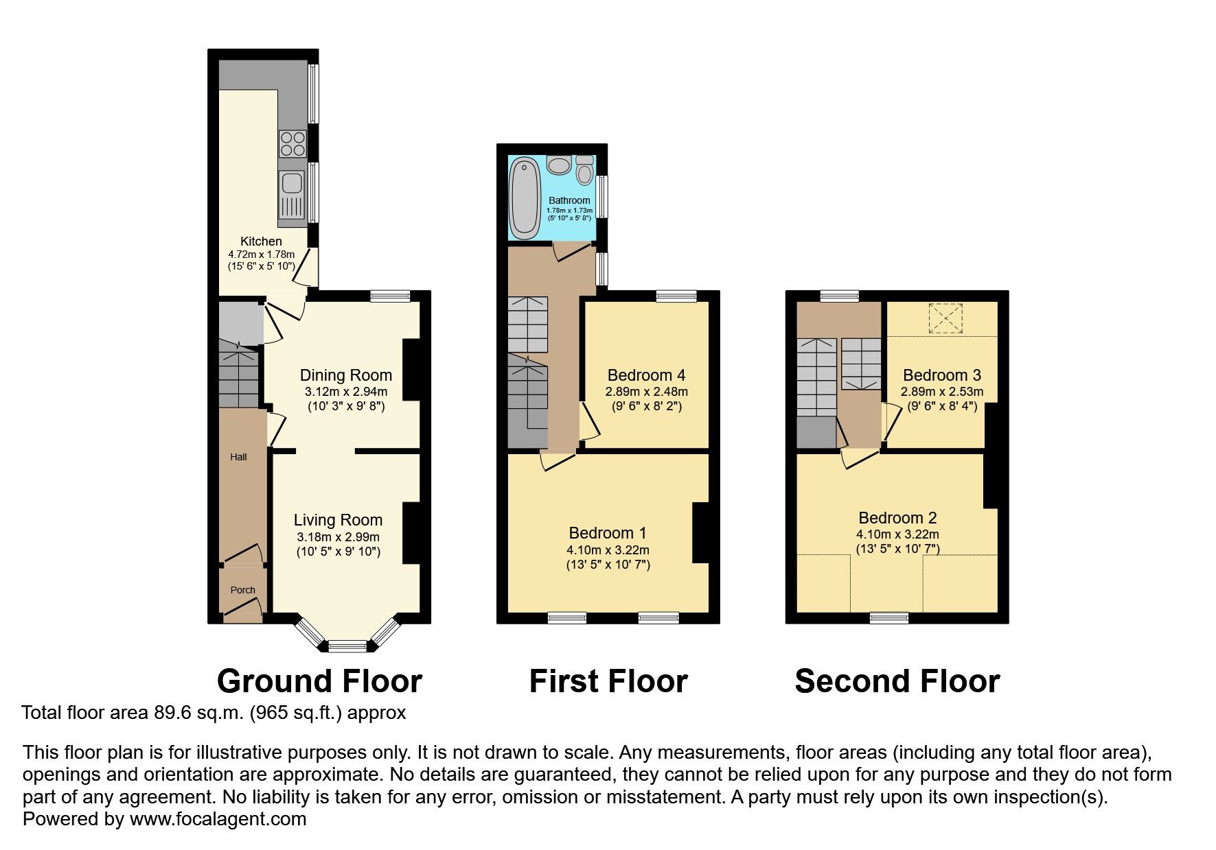 Floorplan of 4 bedroom Mid Terrace House for sale, Ava Street, Ormeau, Belfast, BT7
