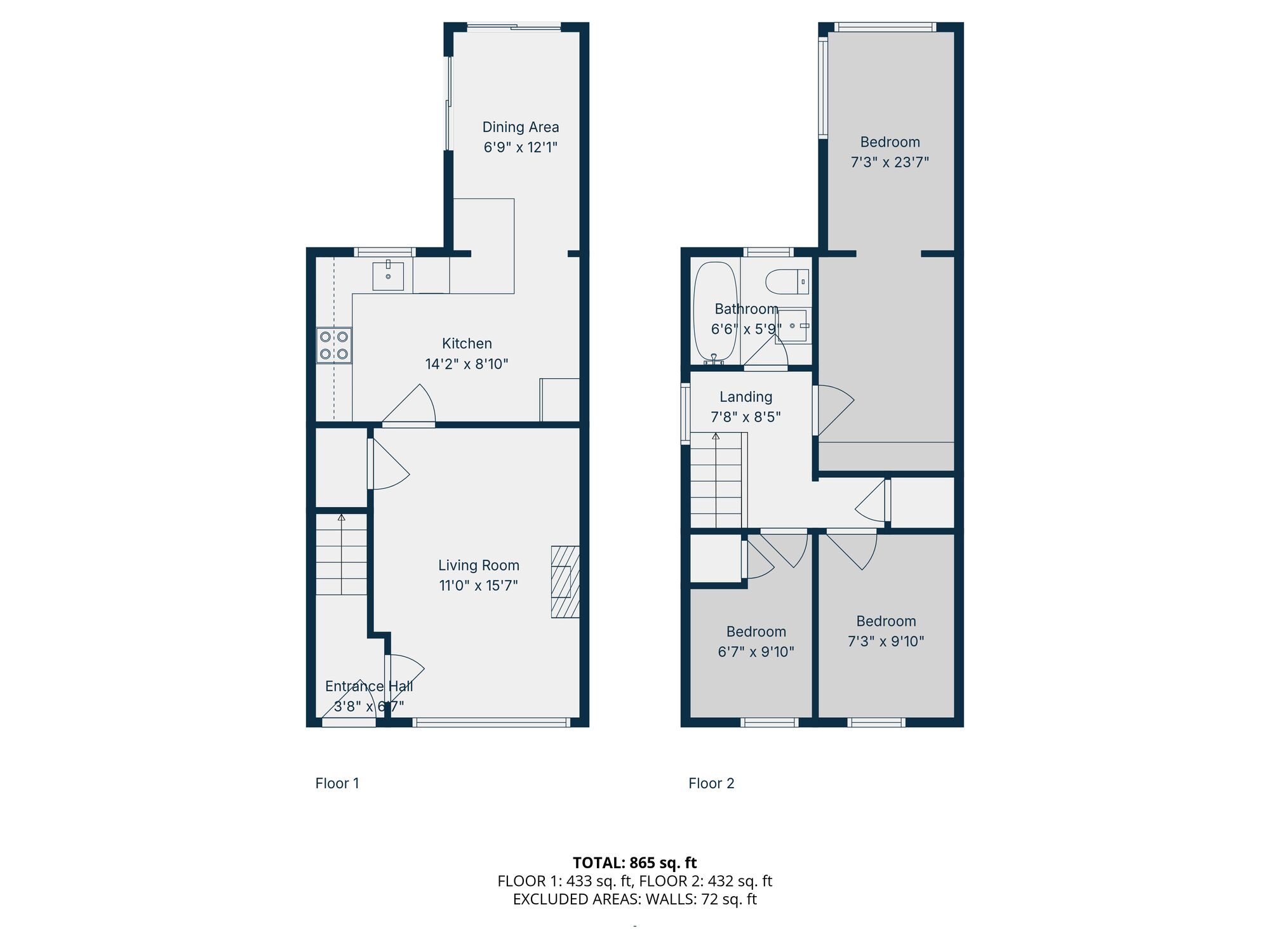 Floorplan of 3 bedroom Semi Detached House for sale, Whitehall Mews, Ormeau, Belfast, BT7