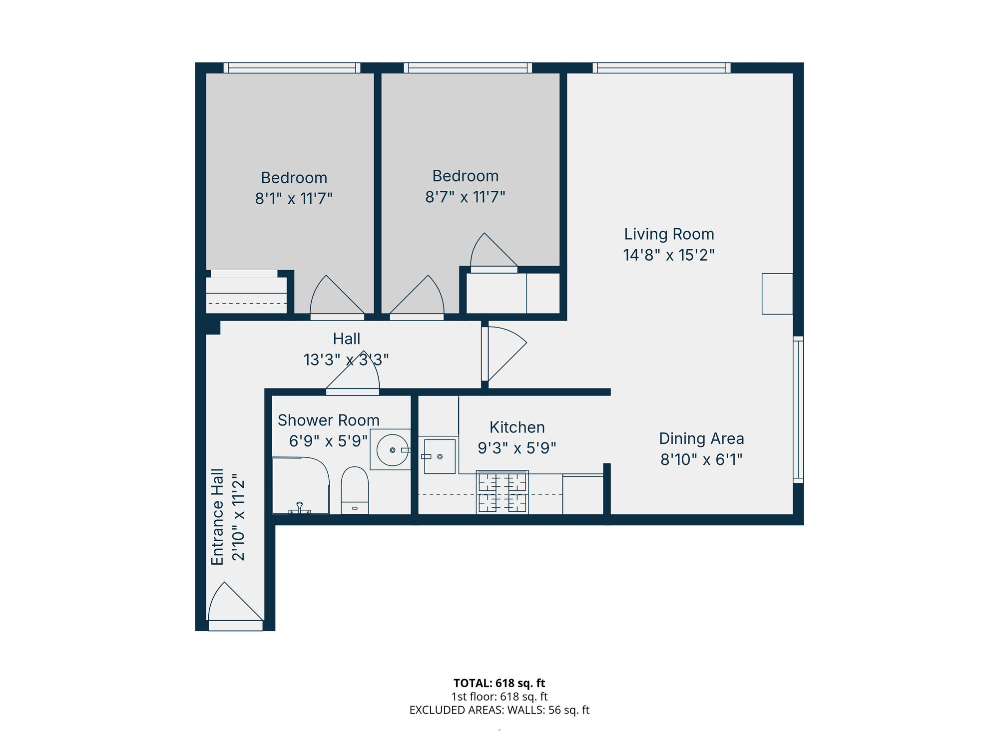 Floorplan of 2 bedroom Flat for sale, Old Bakers Court, Belfast, BT6