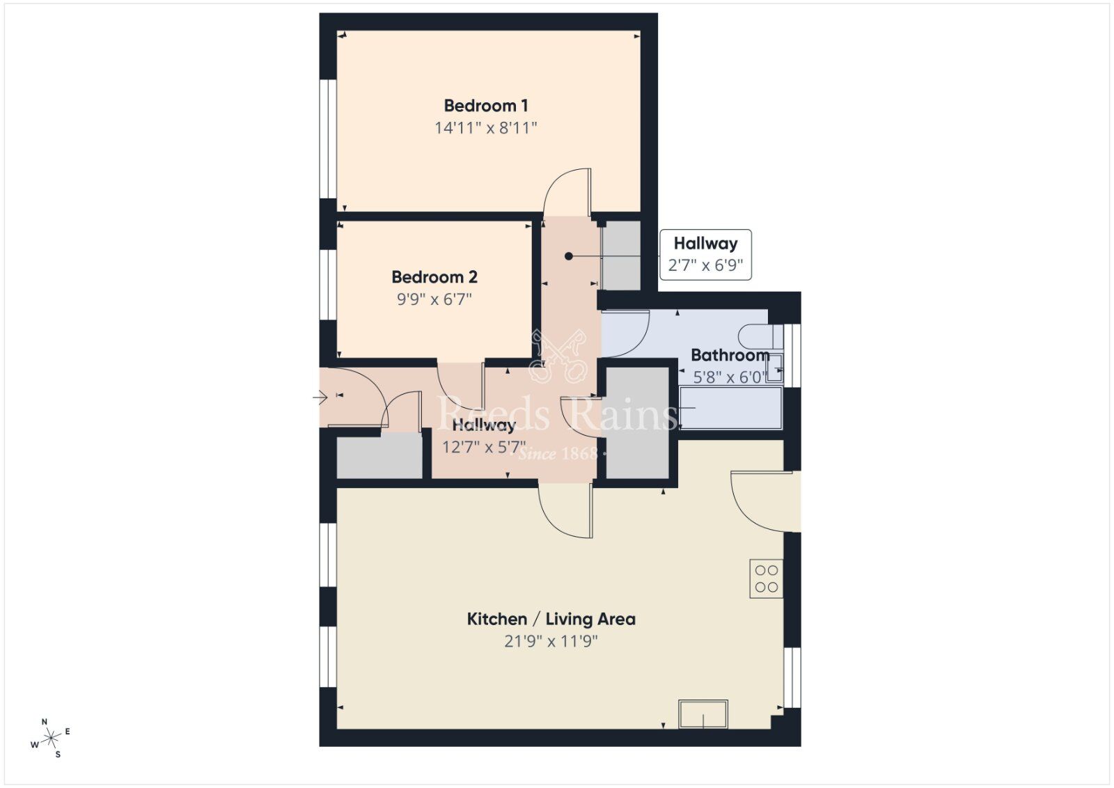 Floorplan of 2 bedroom Flat for sale, Friendly Street, Belfast, BT7