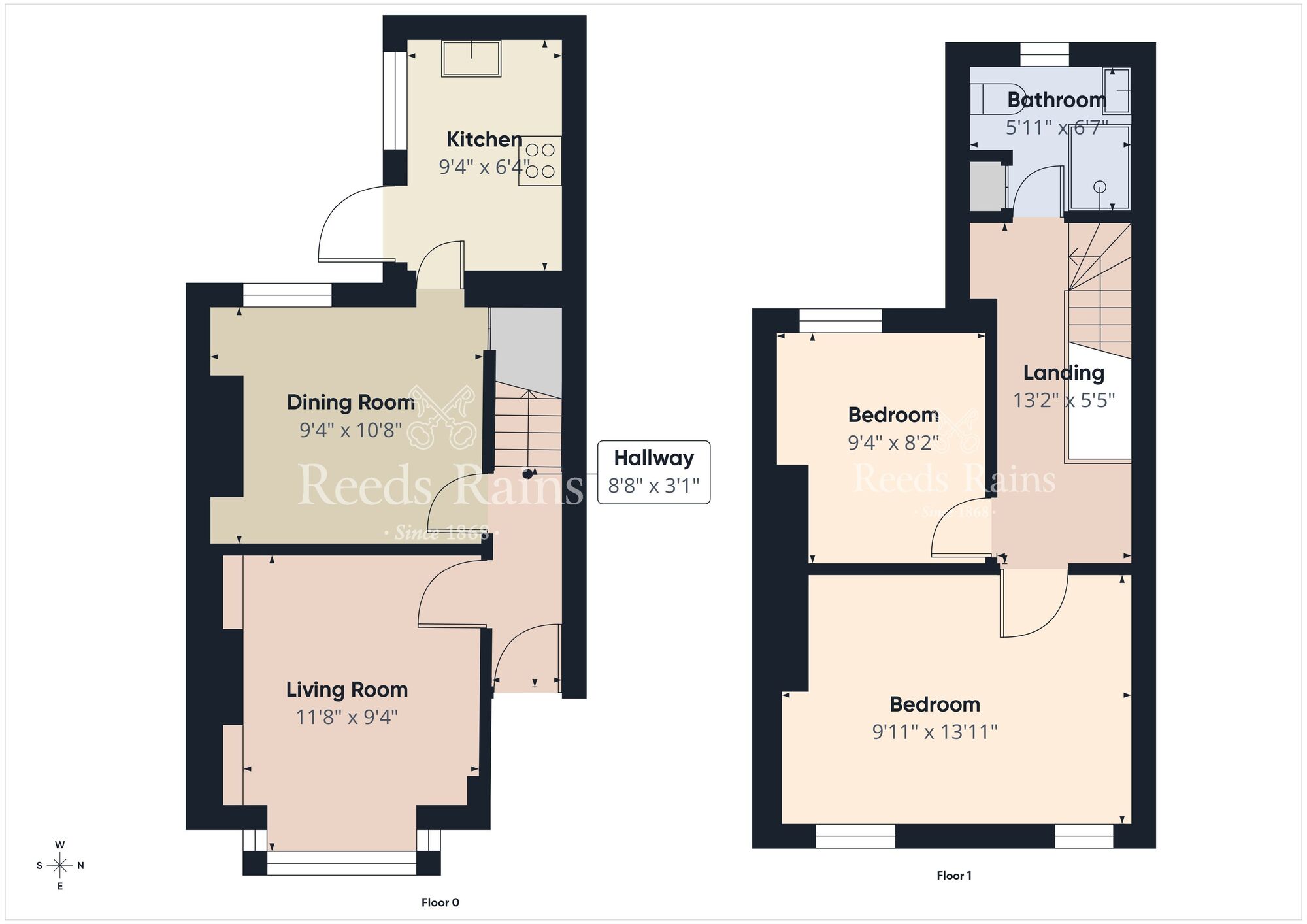 Floorplan of 2 bedroom Mid Terrace House to rent, Baroda Parade, Ormeau, Belfast, BT7