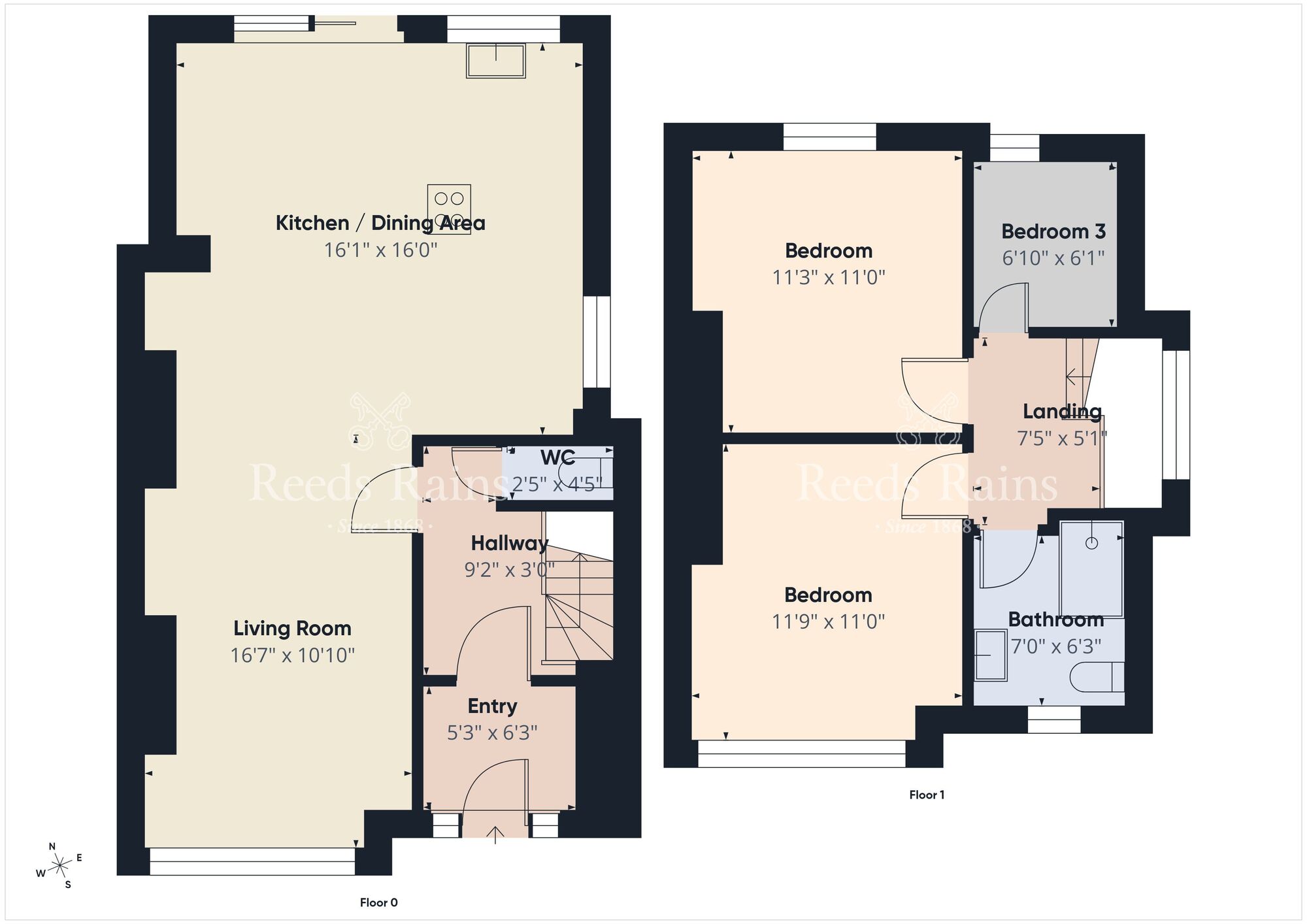 Floorplan of 3 bedroom House to rent, Galwally Park, Belfast, BT8