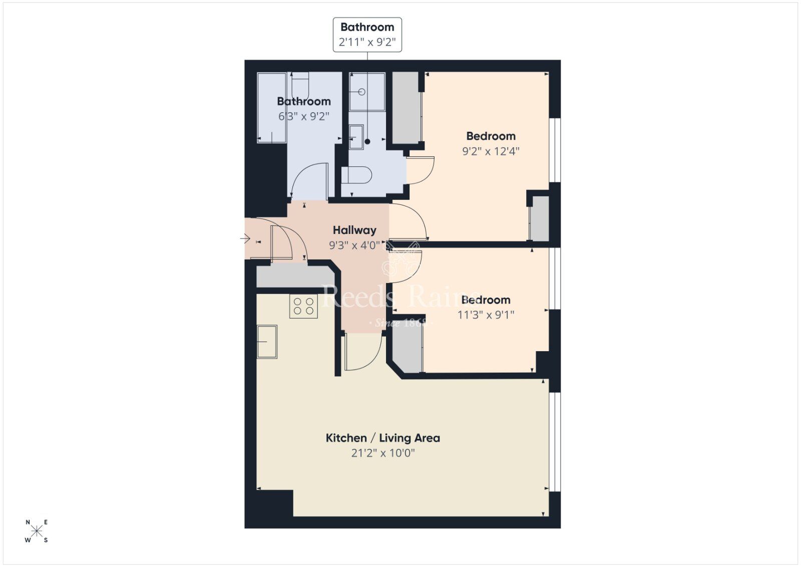 Floorplan of 2 bedroom Flat for sale, Alfred Street, Belfast City Centre, Belfast, BT2