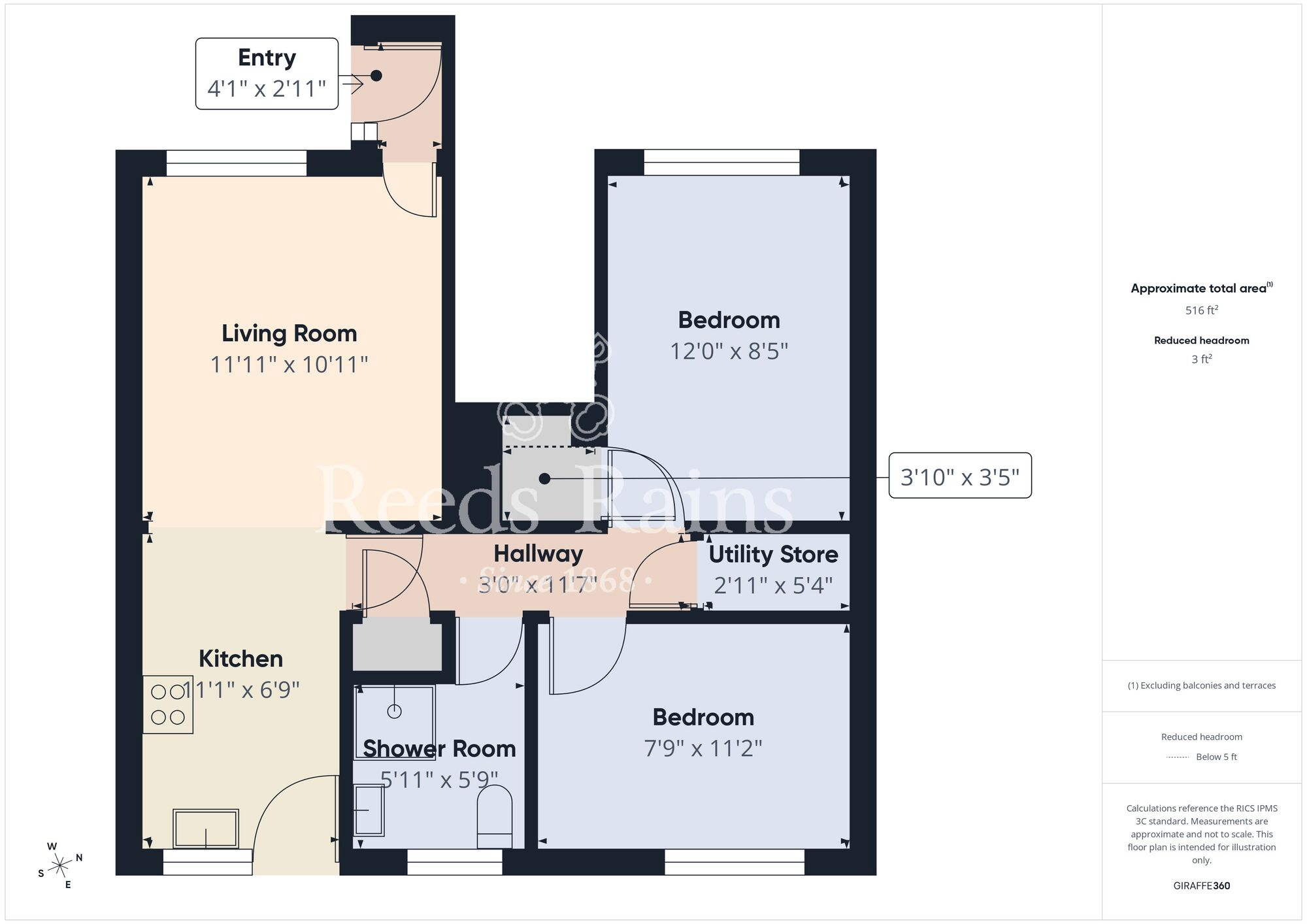 Floorplan of 2 bedroom Flat to rent, Ravenhill Court, Ravenhill Road, Belfast, BT6