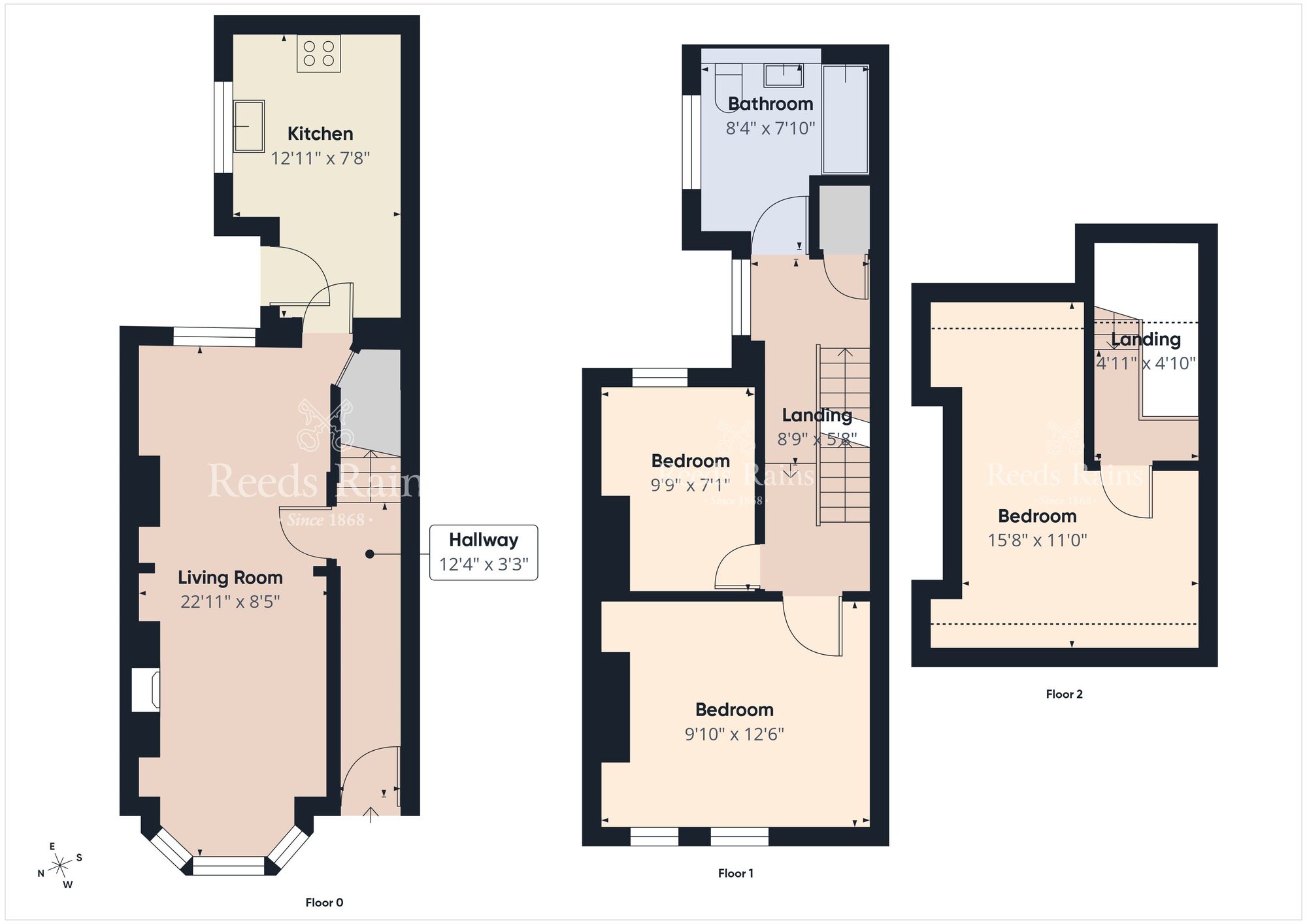 Floorplan of 3 bedroom Mid Terrace House for sale, Fernwood Street, Ormeau, Belfast, BT7