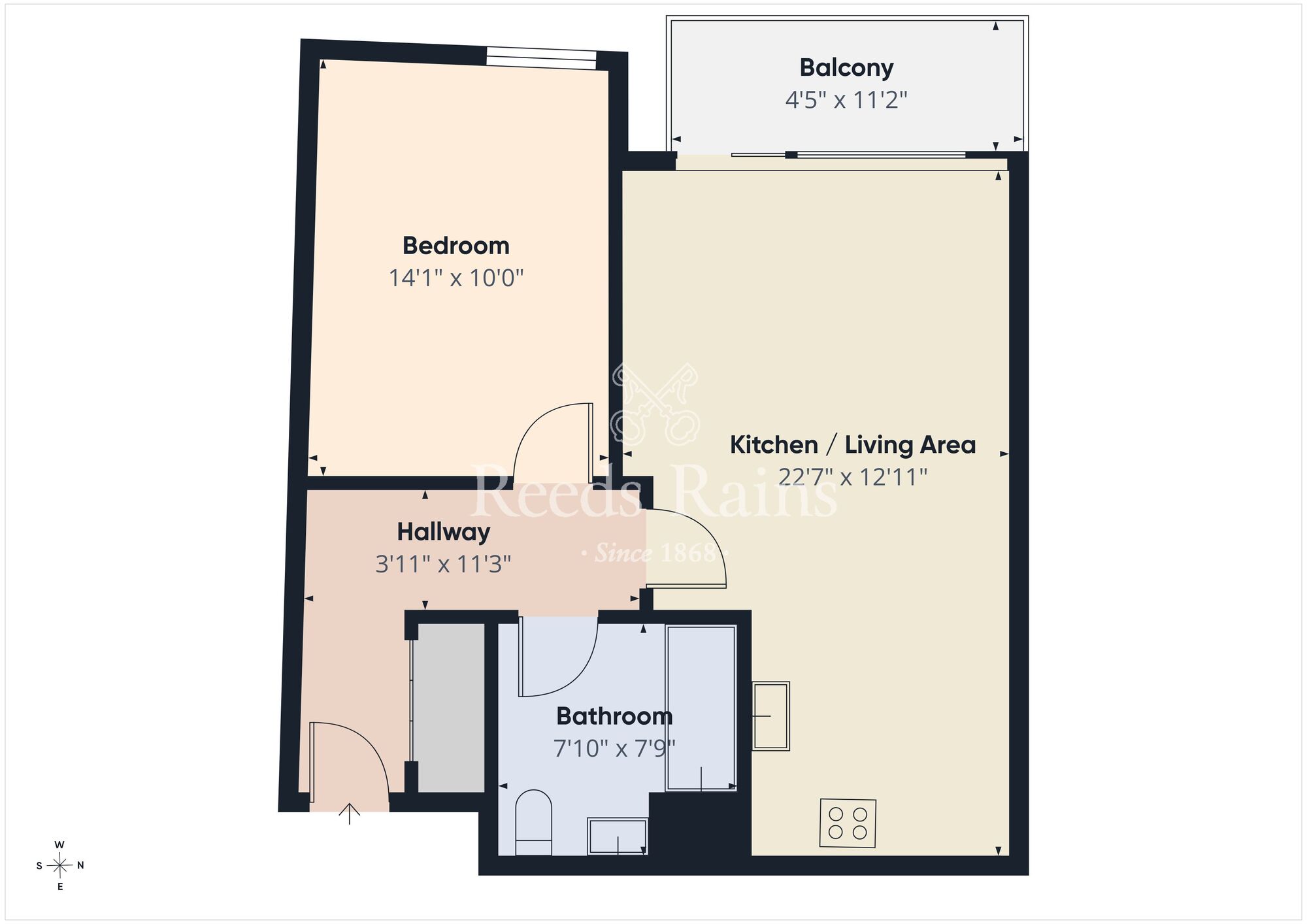 Floorplan of 1 bedroom Flat to rent, Queens Road, Titanic Quarter, Belfast, BT3