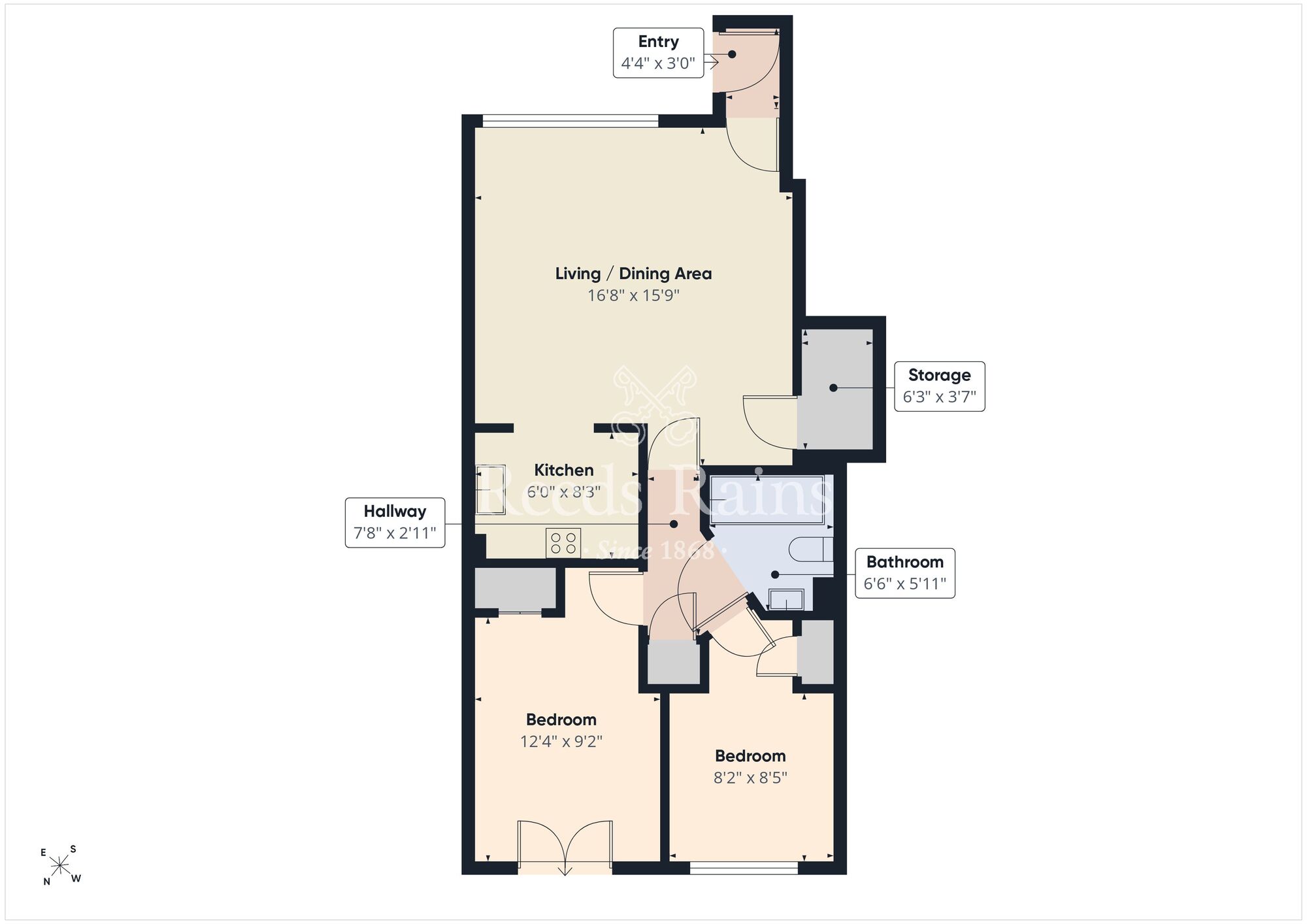 Floorplan of 2 bedroom Flat to rent, Old Bakers Court, Belfast, BT6