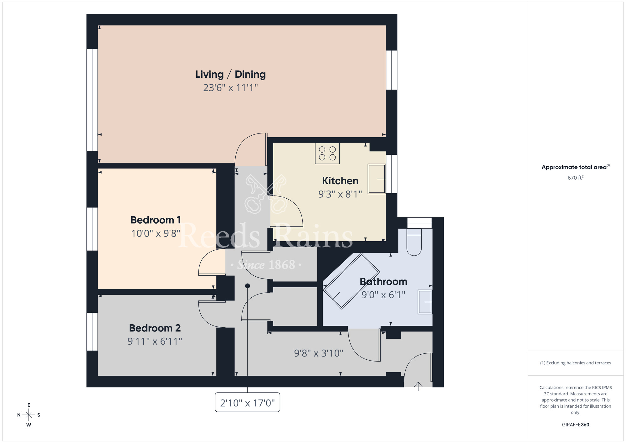 Floorplan of 2 bedroom Flat for sale, Kensington Gate, Kensington Road, Belfast, BT5