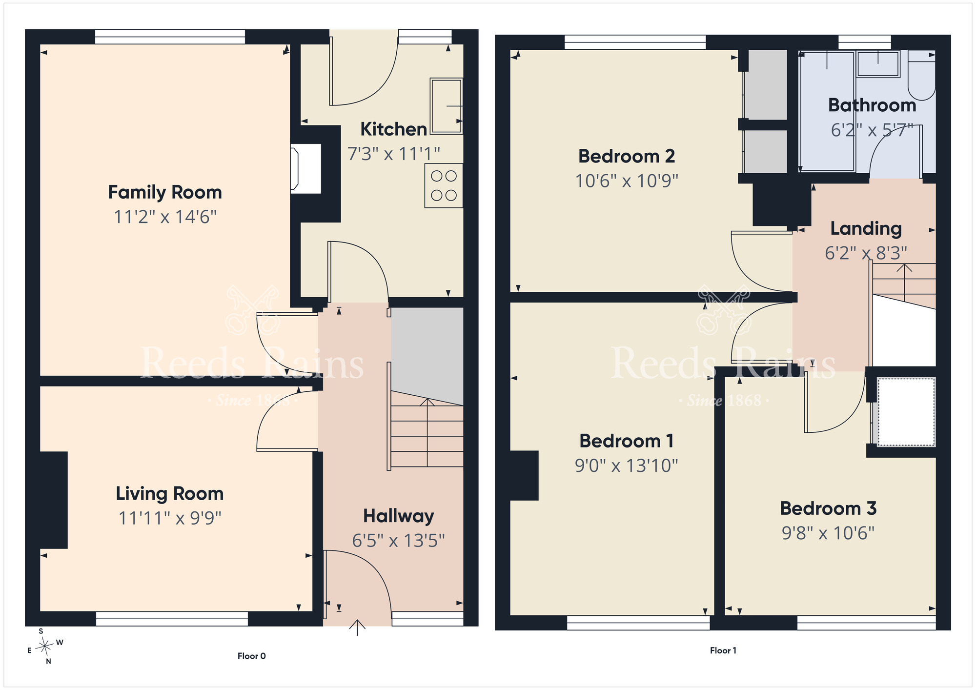 Floorplan of 3 bedroom Mid Terrace House for sale, Kilwarlin Walk, Belvoir, Belfast, BT8