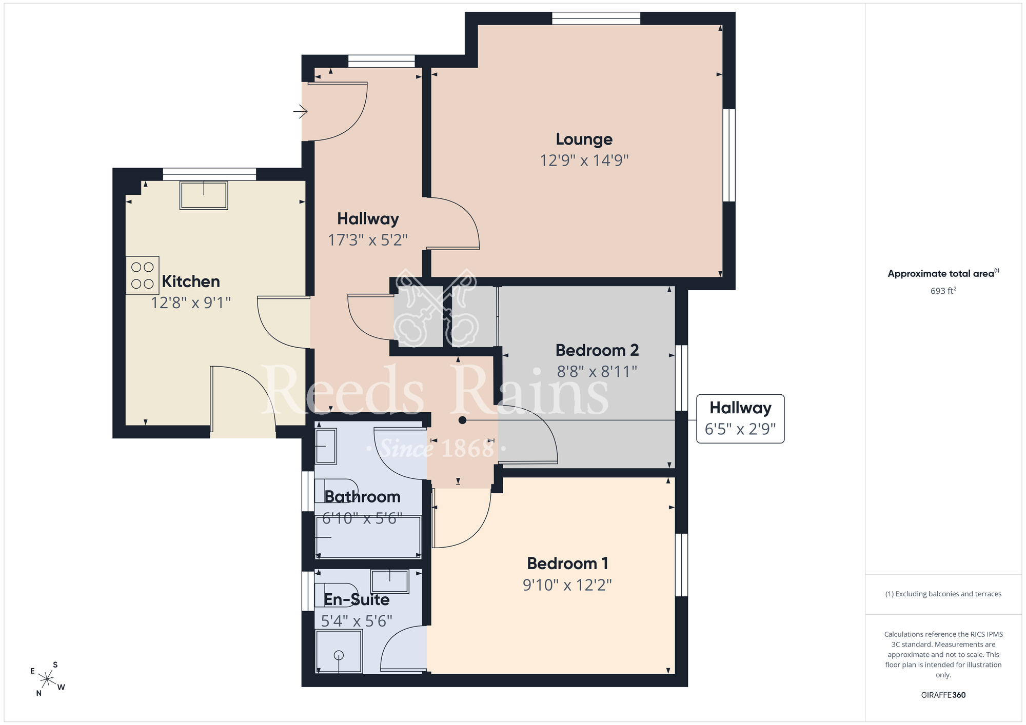 Floorplan of 2 bedroom Flat for sale, Redwood Grove, Dunmurry, County Down, BT17