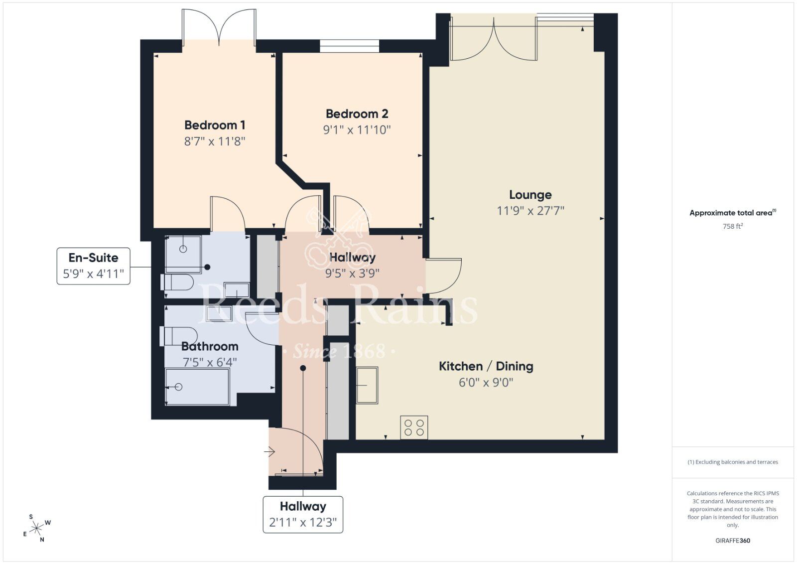 Floorplan of 2 bedroom Flat for sale, Tates Avenue, Belfast, BT9