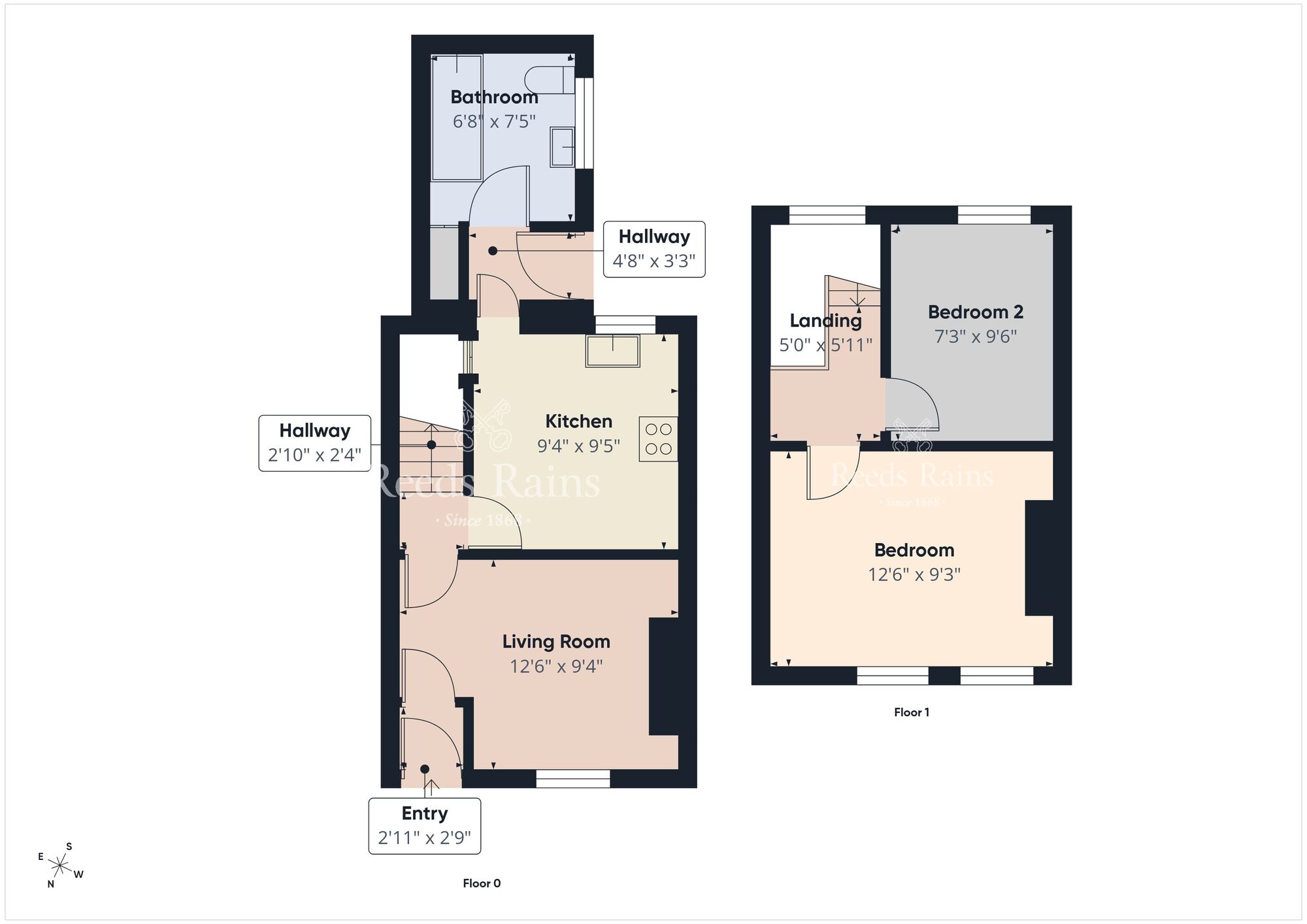 Floorplan of 2 bedroom Mid Terrace House to rent, Chobham Street, Bloomfield, Belfast, BT5