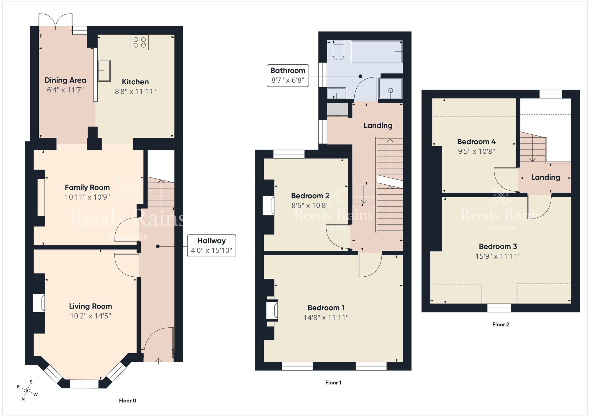 Floorplan of 4 bedroom End Terrace House for sale, Rossmore Avenue, Ormeau, Belfast, BT7