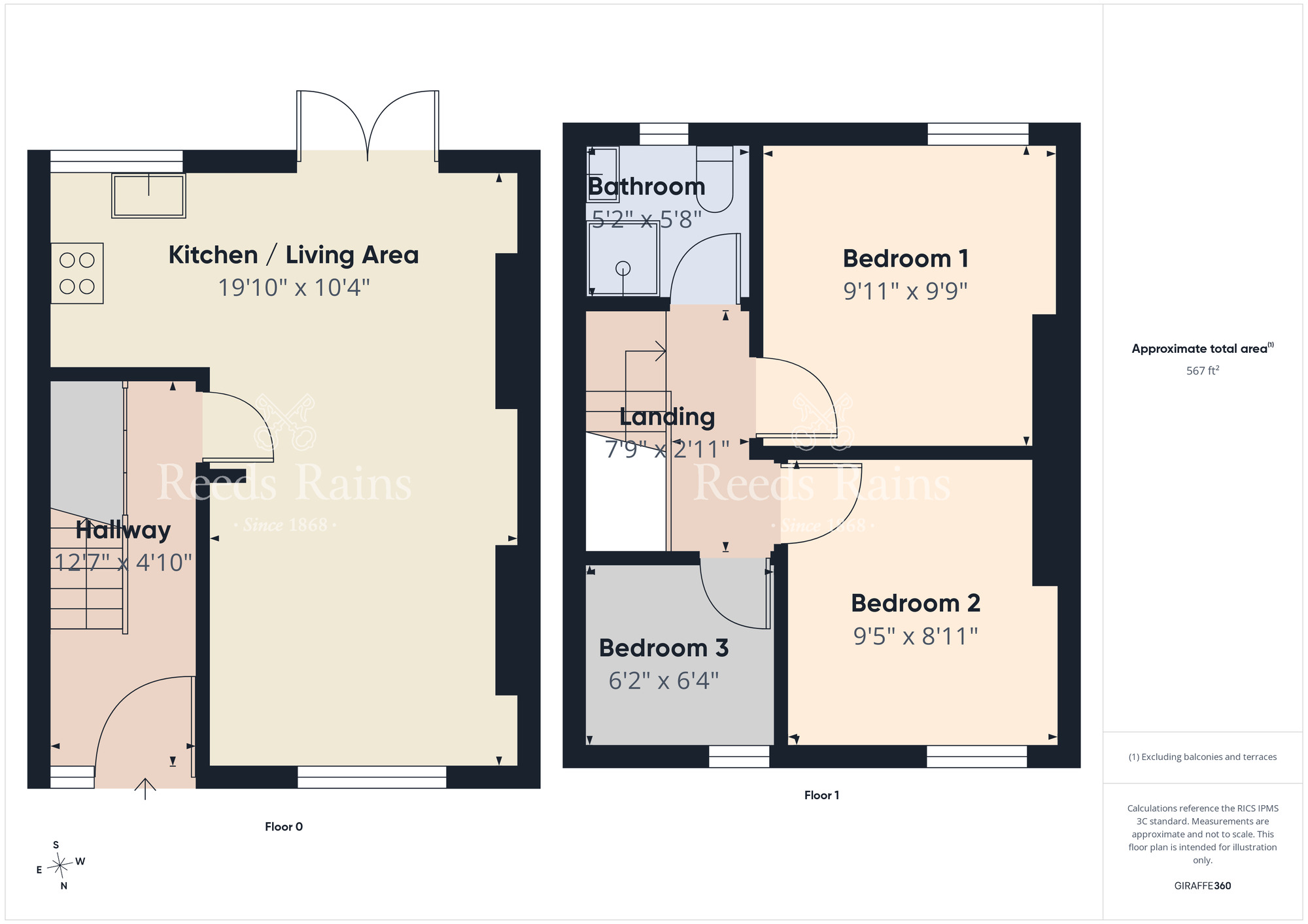 Floorplan of 3 bedroom End Terrace House for sale, Sunnyside Street, Belfast, County Antrim, BT7