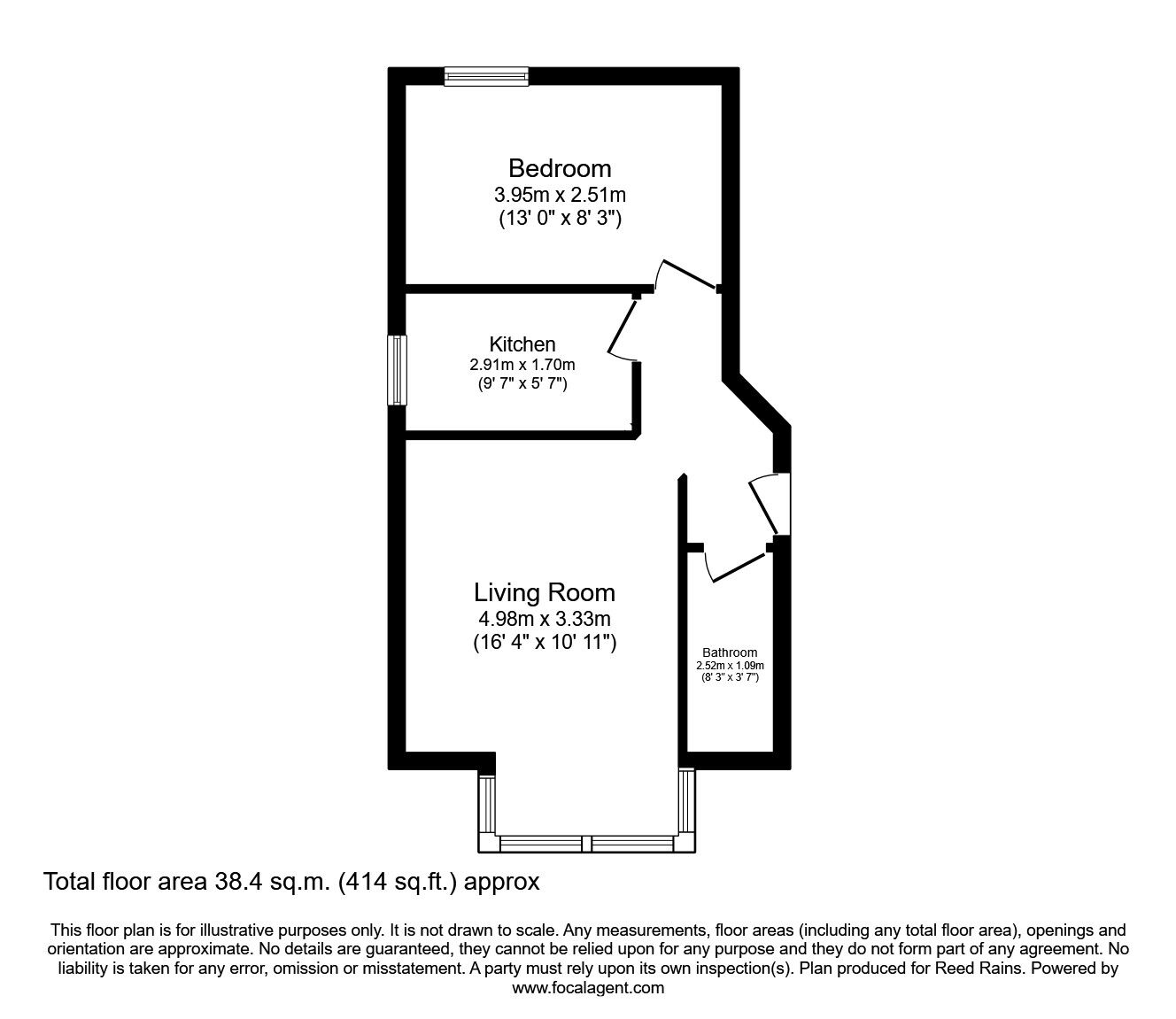 Floorplan of 1 bedroom Flat to rent, Reads Avenue, Blackpool, FY1