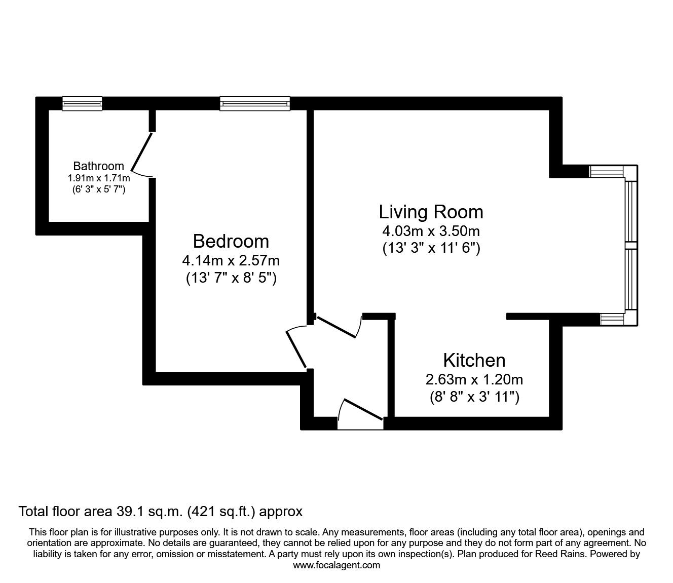 Floorplan of 1 bedroom Flat to rent, Reads Avenue, Blackpool, FY1