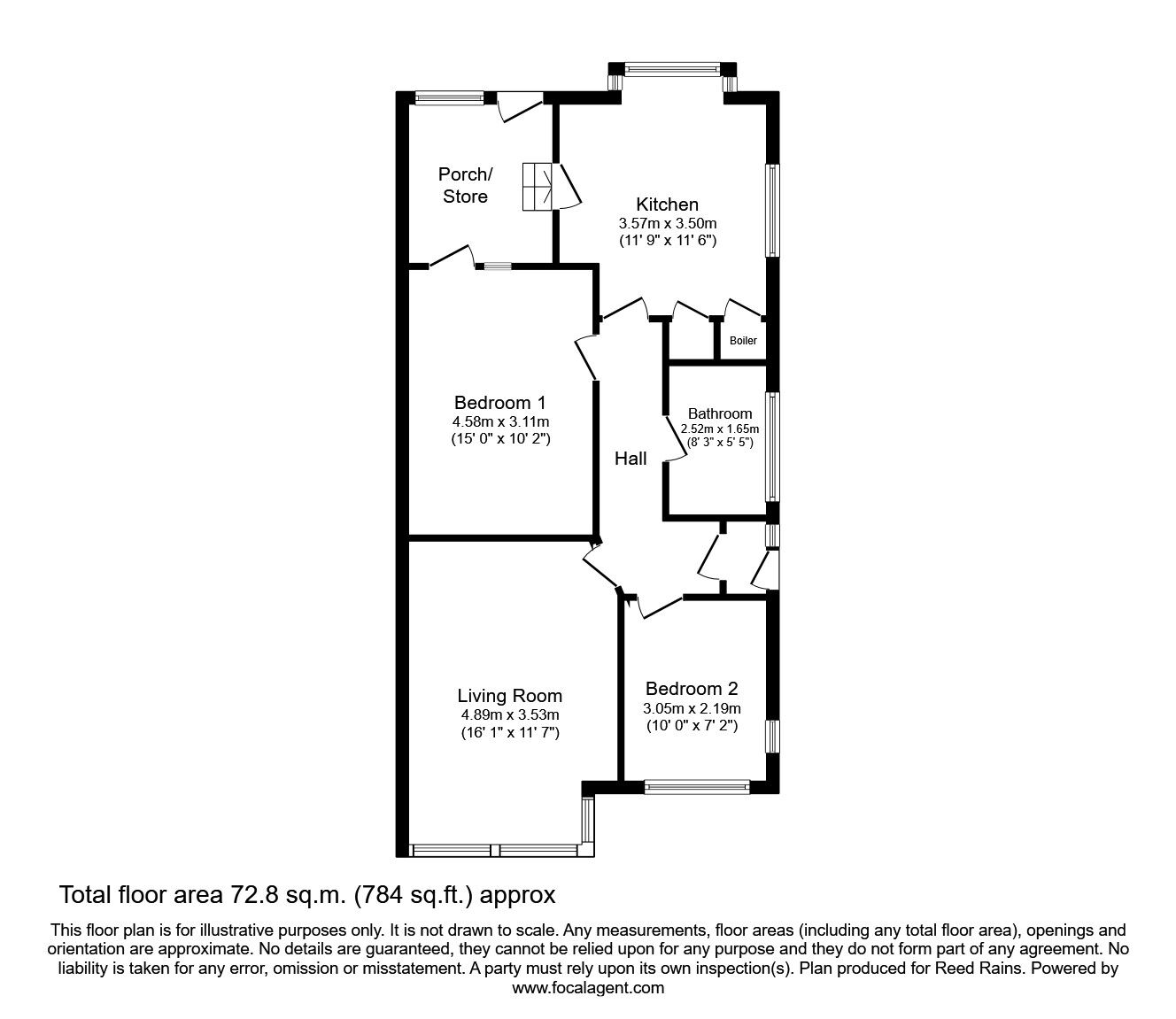 Floorplan of 2 bedroom Semi Detached Bungalow to rent, Common Edge Road, Blackpool, Lancashire, FY4