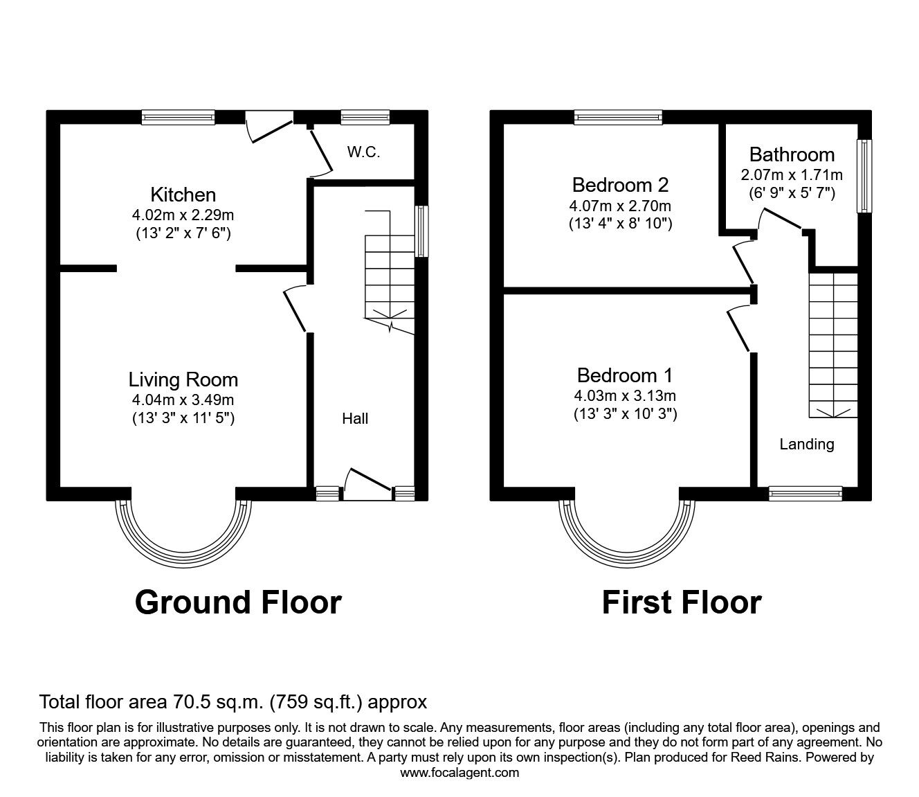 Floorplan of 2 bedroom Semi Detached House to rent, Hemingway, Blackpool, Lancashire, FY4