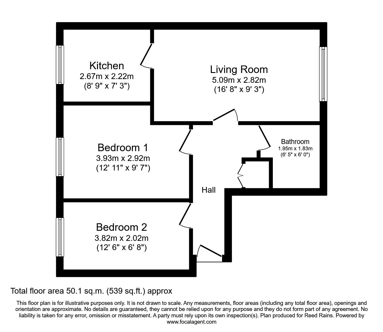 Floorplan of 2 bedroom Property to rent, Dutton Road, Blackpool, Lancashire, FY3
