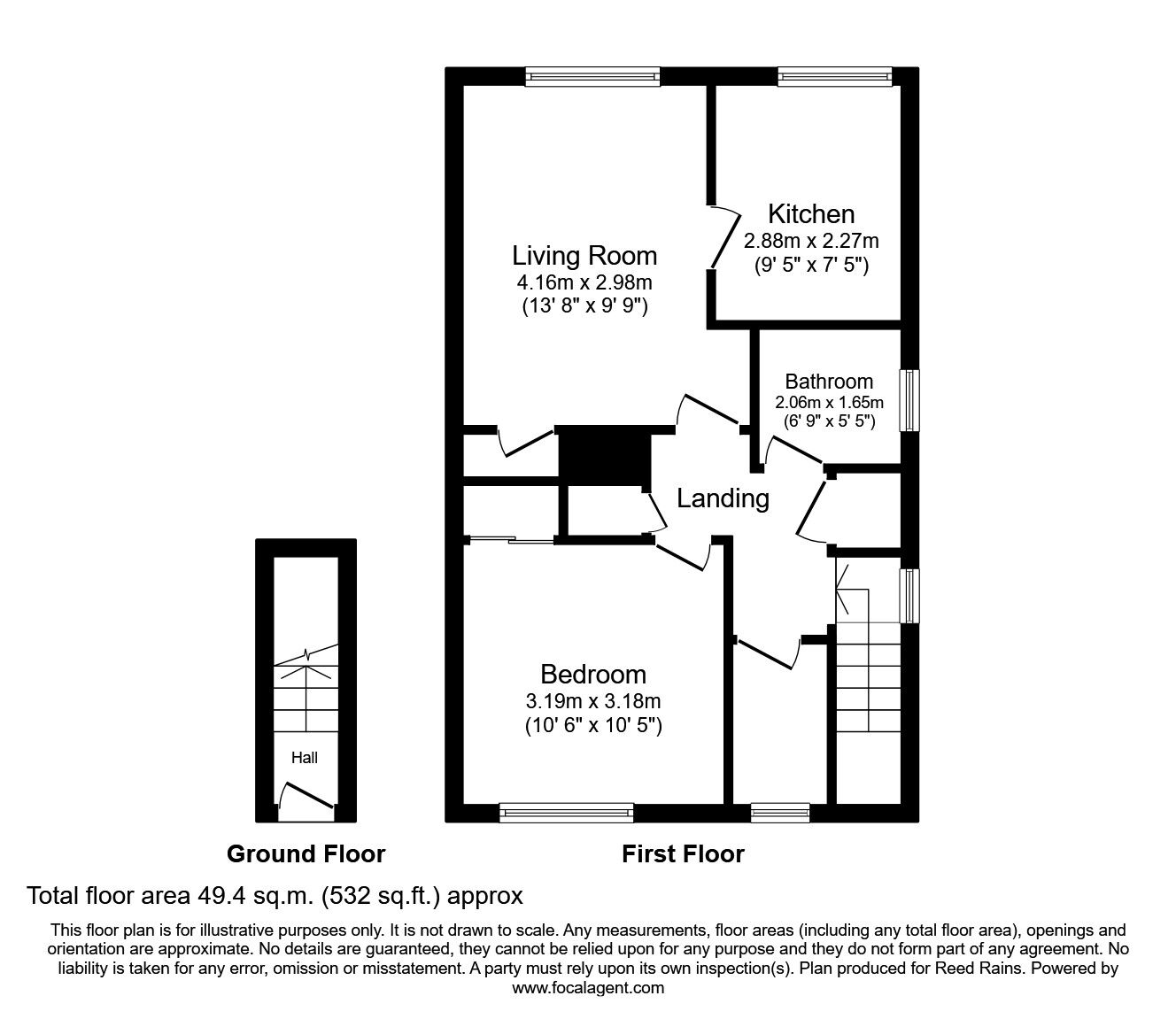 Floorplan of 1 bedroom  Flat for sale, Molyneux Drive, Blackpool, Lancashire, FY4