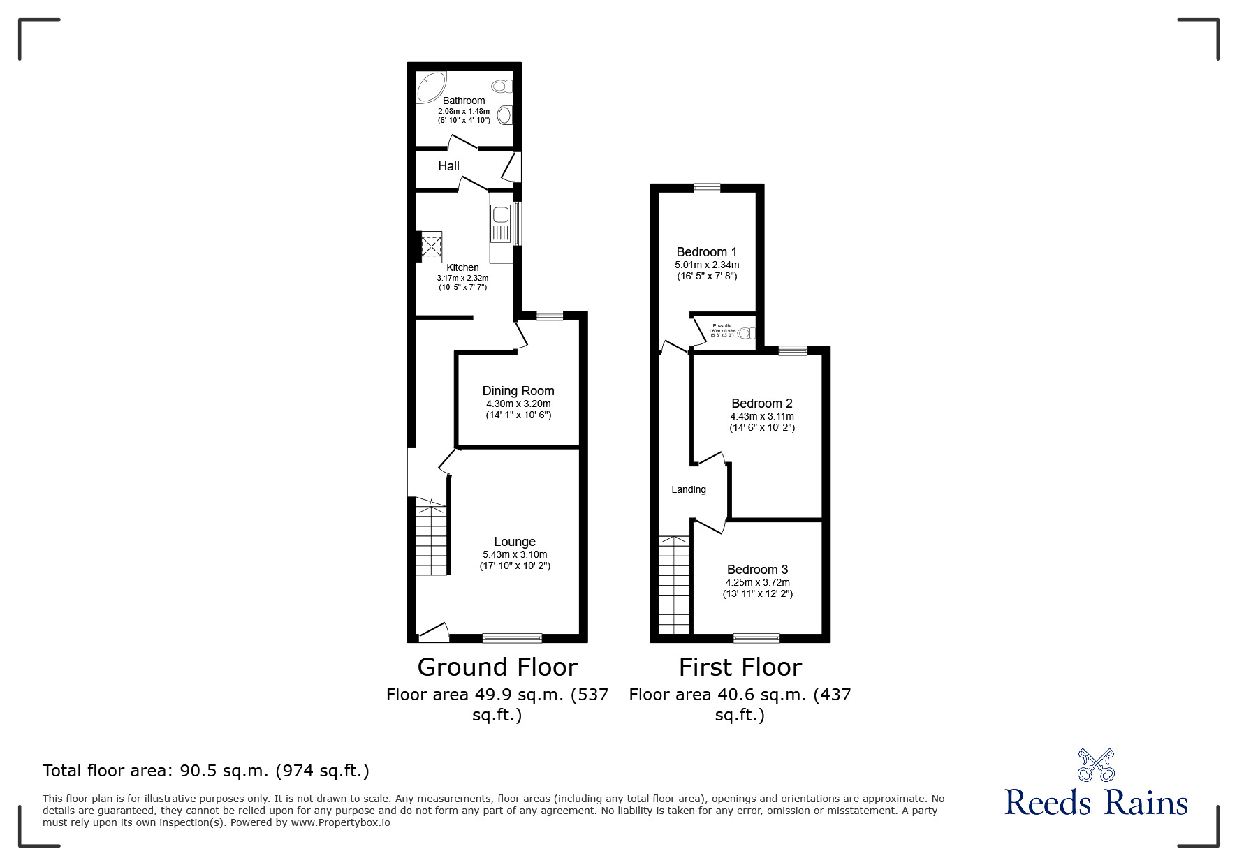 Floorplan of 3 bedroom Mid Terrace House to rent, Ribble Road, Blackpool, Lancashire, FY1