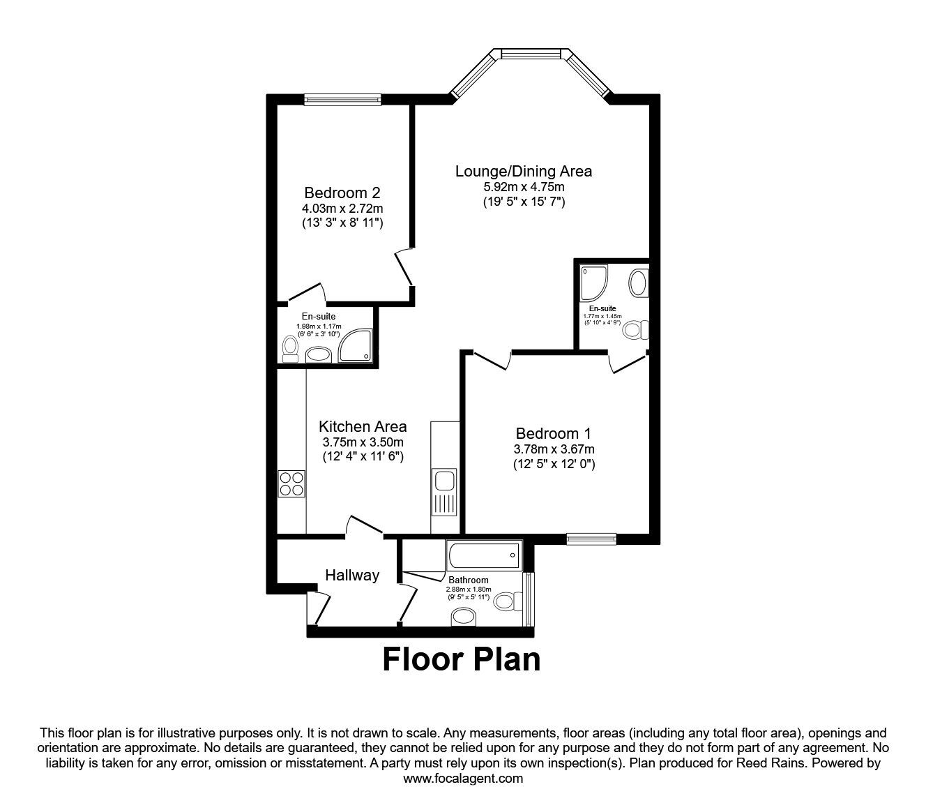 Floorplan of 2 bedroom Flat for sale, New South Promenade, Blackpool, Lancashire, FY4