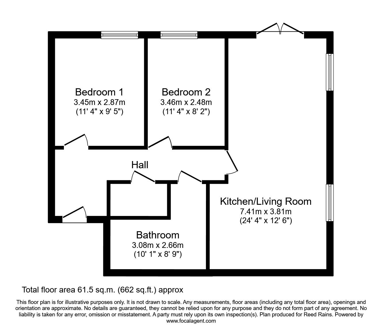 Floorplan of 2 bedroom  Flat for sale, Langdale Gardens, Blackpool, Lancashire, FY4