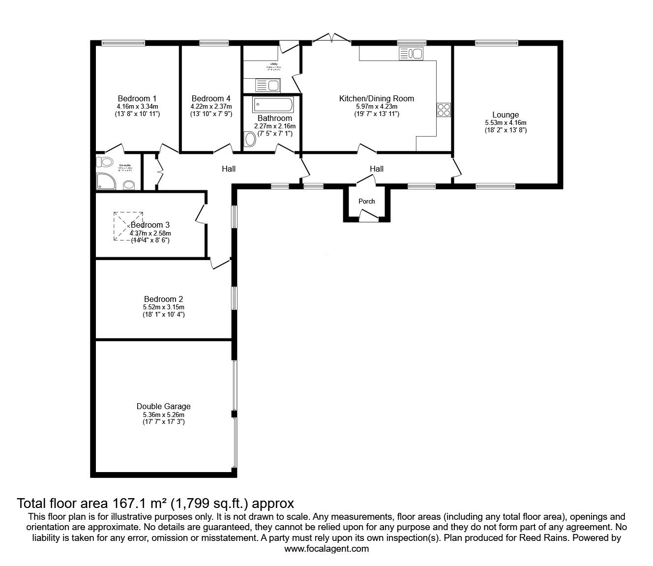 Floorplan of 4 bedroom Detached House for sale, Roseacre Road, Roseacre, Lancashire, PR4