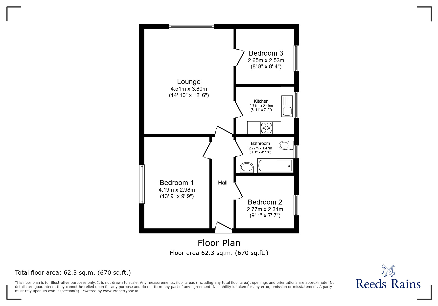 Floorplan of 2 bedroom Flat to rent, Ryecroft Place, Hambleton, Lancashire, FY6