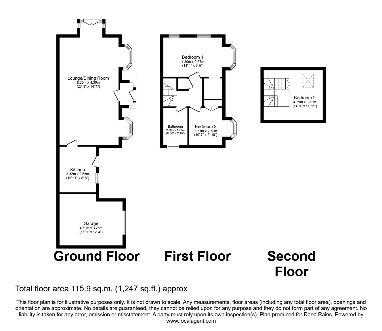 Floorplan of 3 bedroom End Terrace House for sale, Harris Avenue, Blackpool, Lancashire, FY1