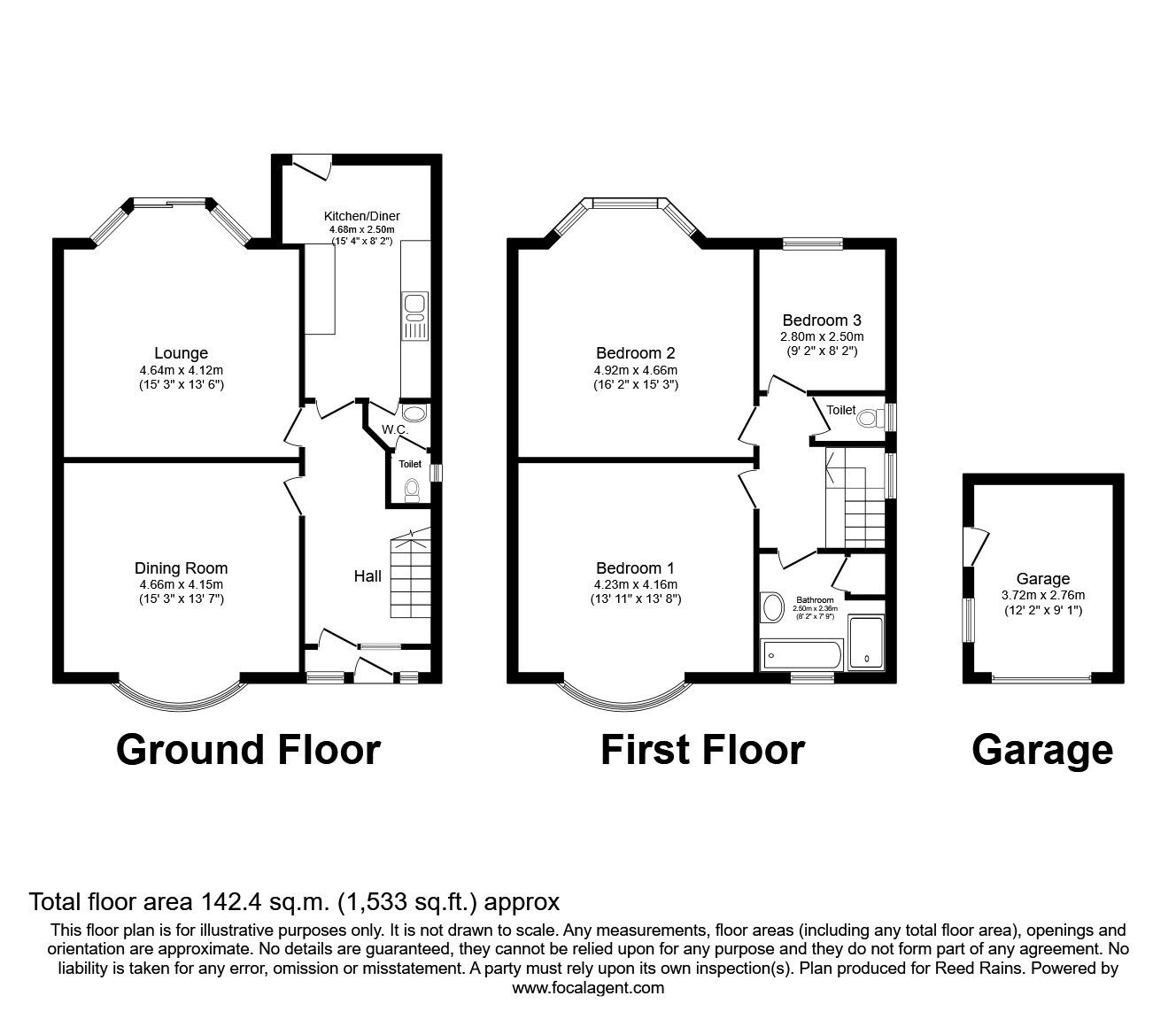 Floorplan of 3 bedroom Semi Detached House for sale, Leicester Road, Blackpool, Lancashire, FY1