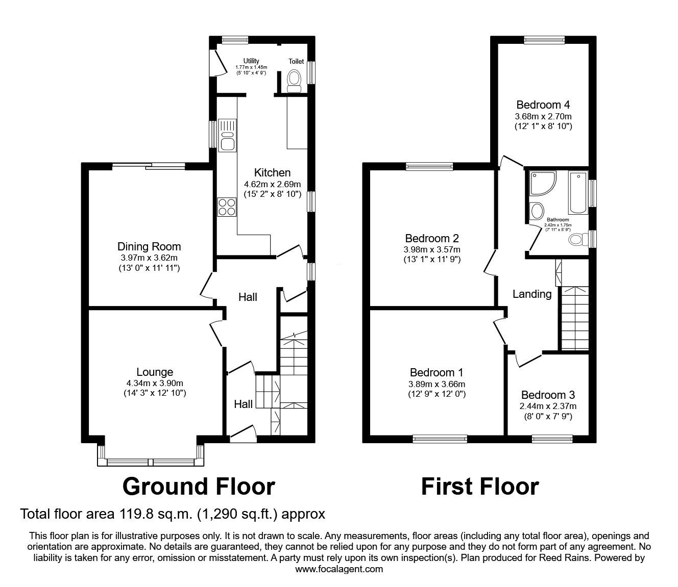 Floorplan of 4 bedroom Semi Detached House for sale, Coronation Road, Thornton-Cleveleys, Lancashire, FY5