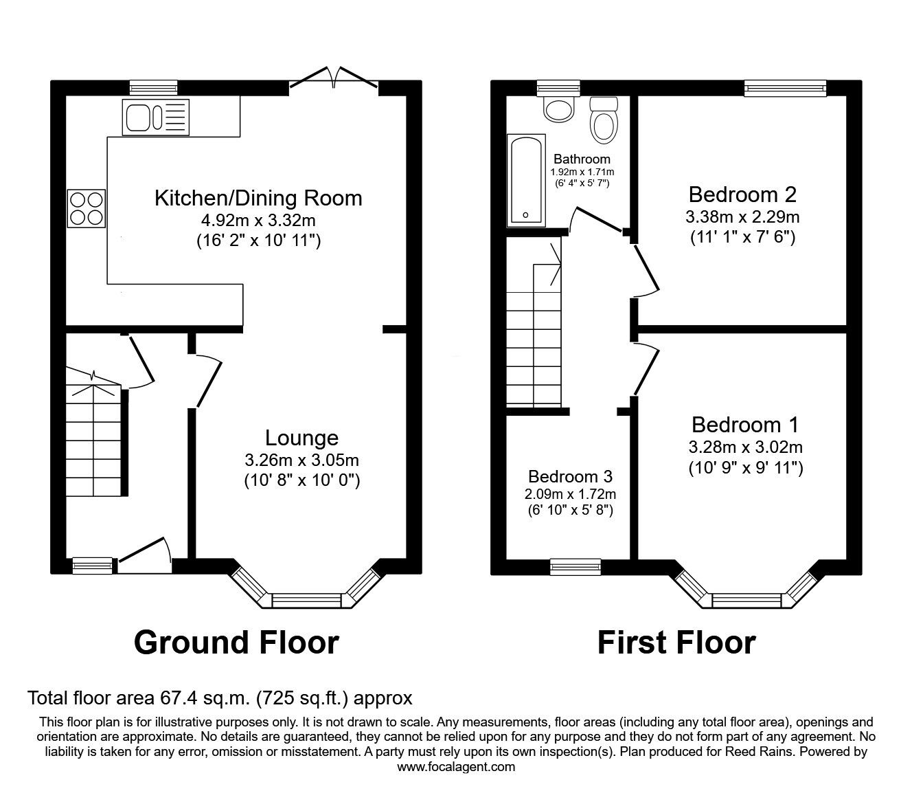 Floorplan of 3 bedroom Mid Terrace House for sale, Harris Avenue, Blackpool, FY1
