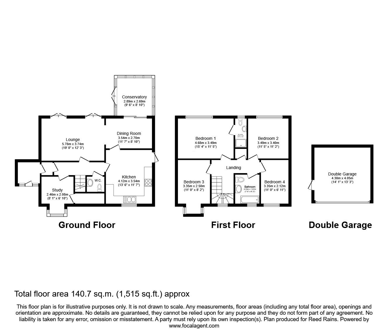 Floorplan of 4 bedroom Detached House for sale, Claytongate, Blackpool, Lancashire, FY4