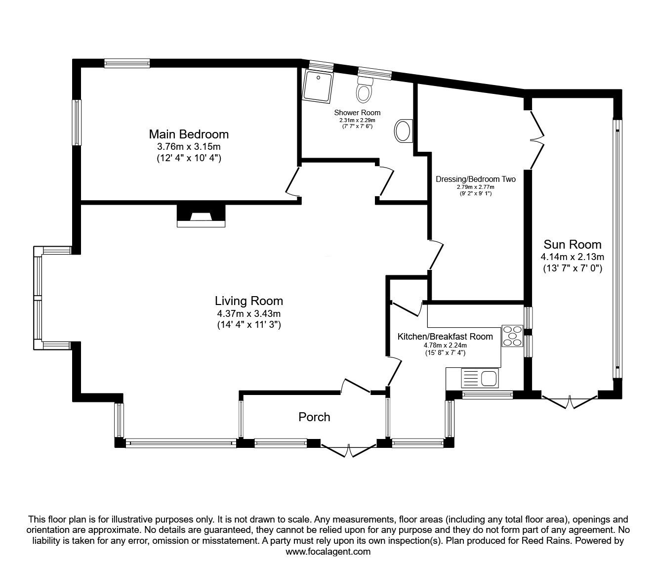 Floorplan of 2 bedroom Detached Bungalow for sale, Hillside Close, Lancashire, FY3