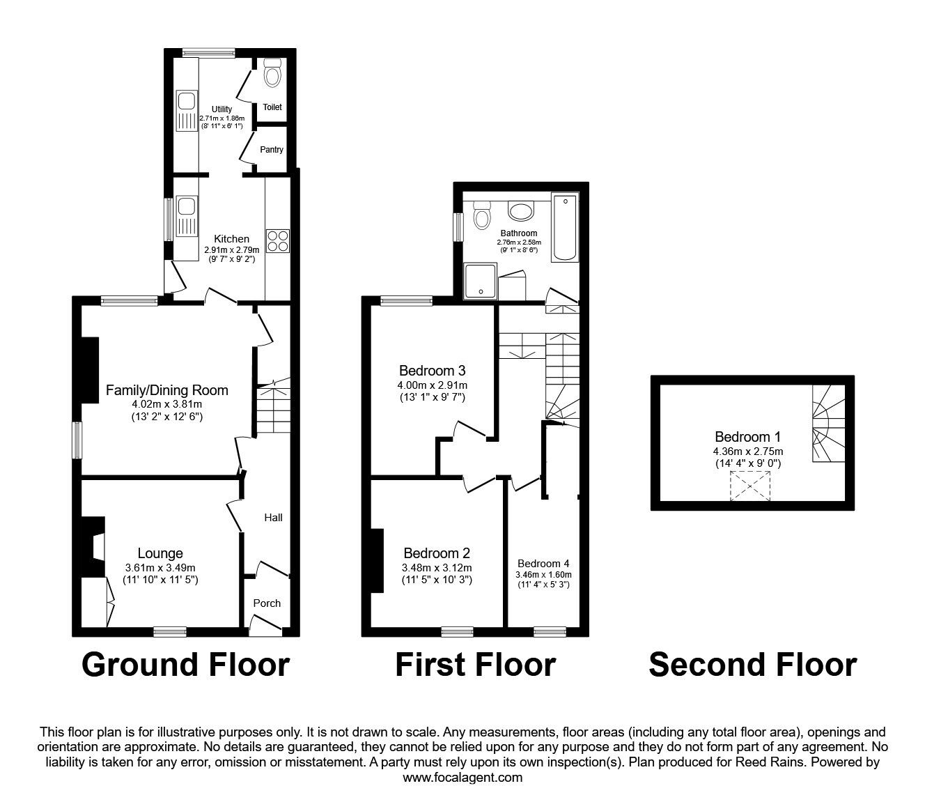Floorplan of 3 bedroom Semi Detached House for sale, Clitheroes Lane, Freckleton, Lancashire, PR4