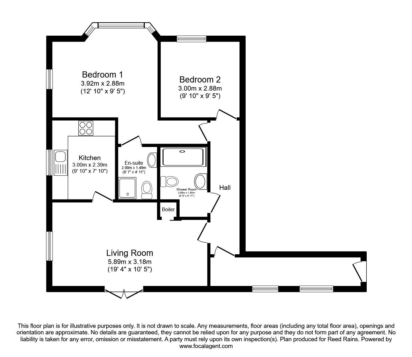 Floorplan of 2 bedroom  Flat for sale, Osborne Road, Blackpool, Lancashire, FY4
