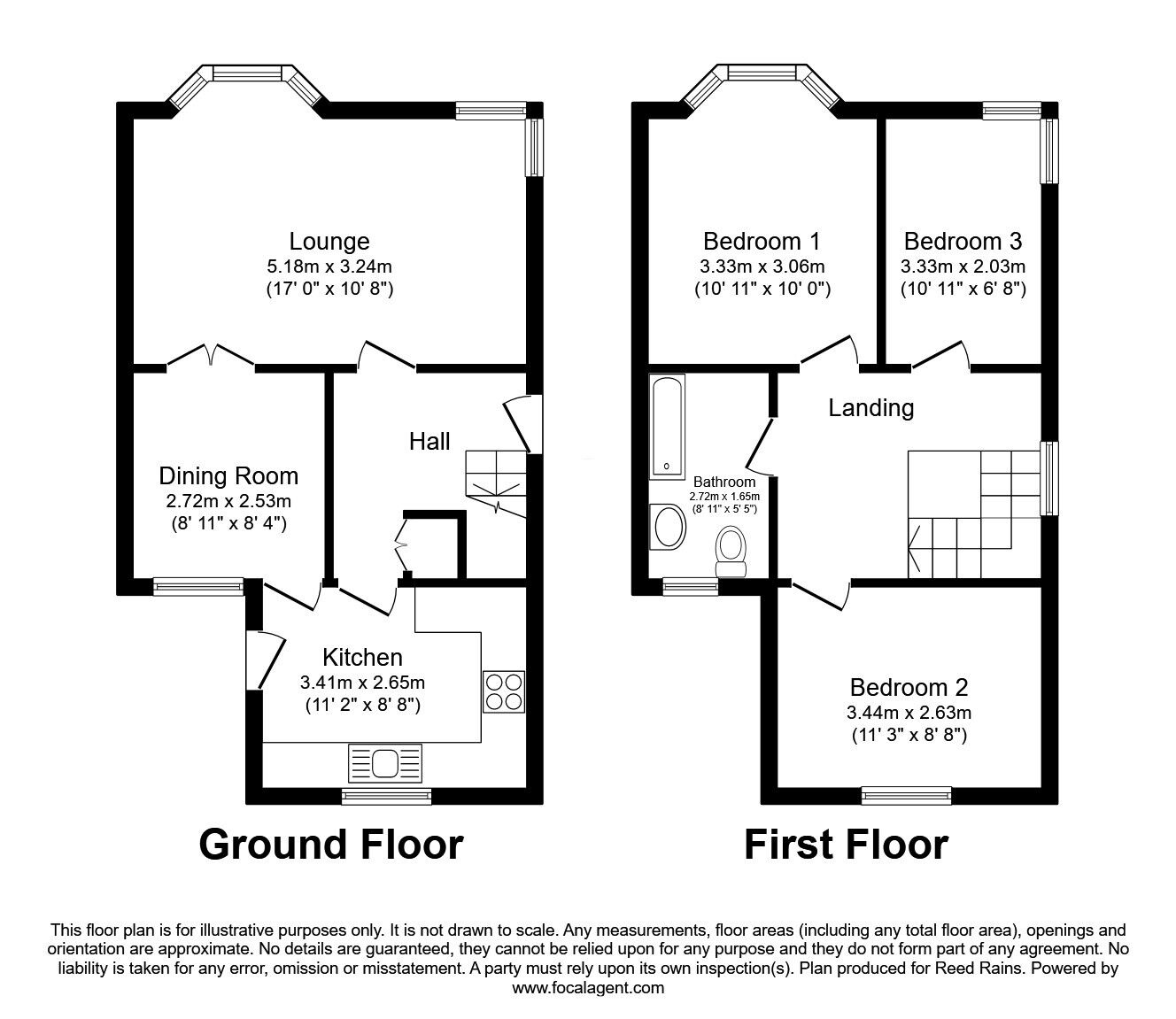 Floorplan of 3 bedroom Semi Detached House for sale, Knutsford Road, Blackpool, Lancashire, FY3