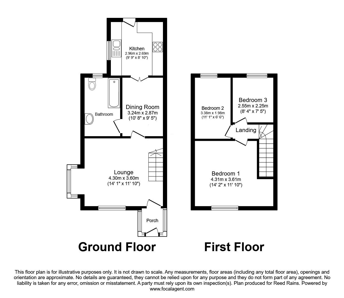 Floorplan of 3 bedroom End Terrace House for sale, Fairway Road, Blackpool, Lancashire, FY4