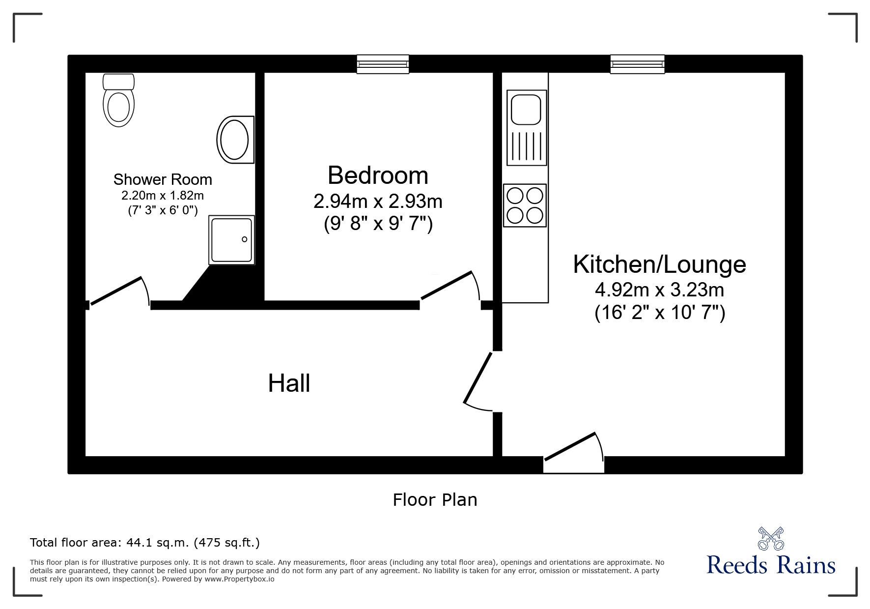 Floorplan of 1 bedroom Flat to rent, Lytham Road, Blackpool, Lancashire, FY4