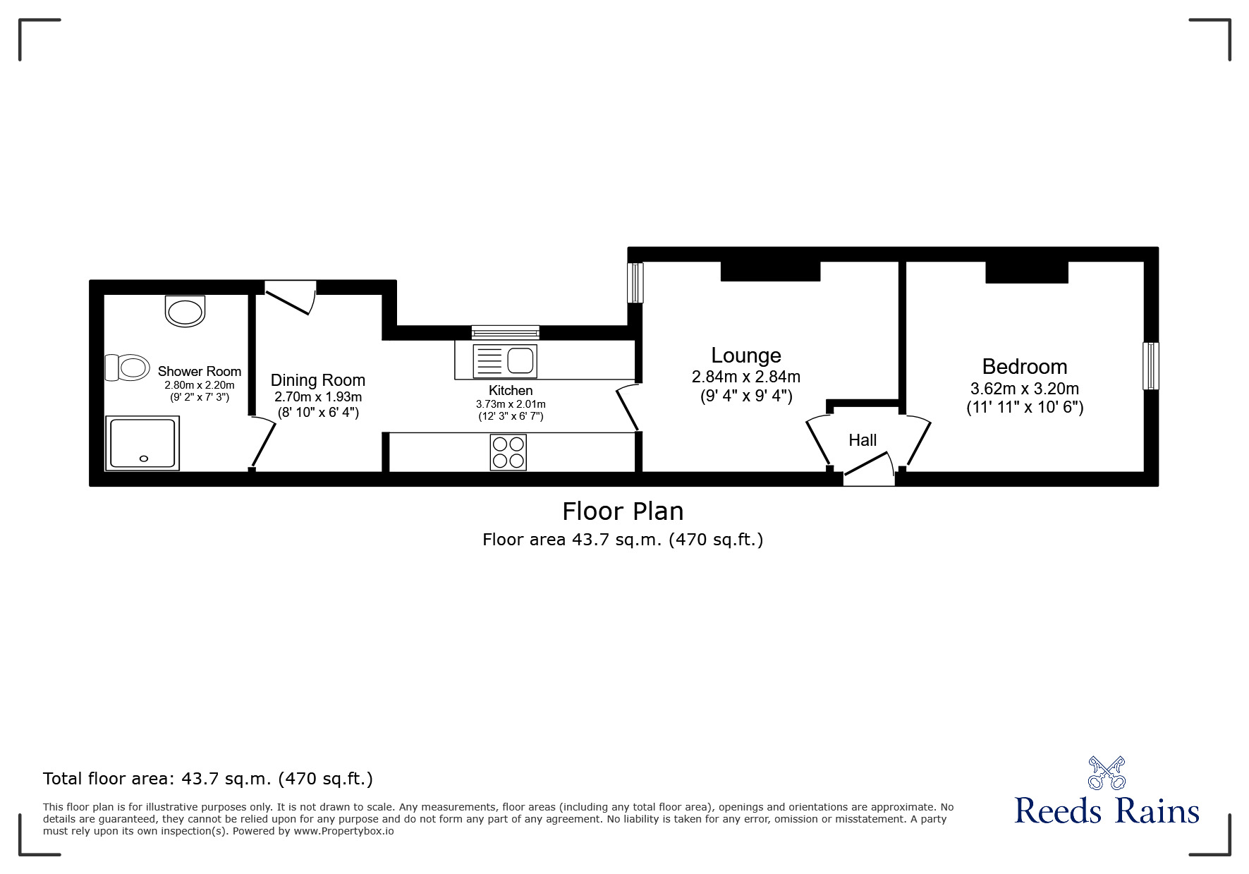 Floorplan of 1 bedroom Flat to rent, Hill Street, Blackpool, Lancashire, FY4