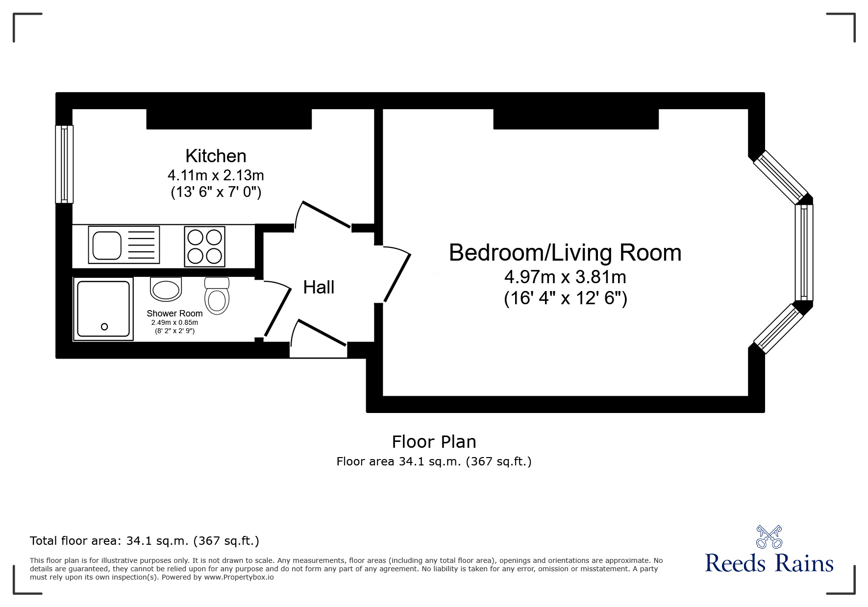 Floorplan of 1 bedroom Flat to rent, Talbot Road, Blackpool, Lancashire, FY1