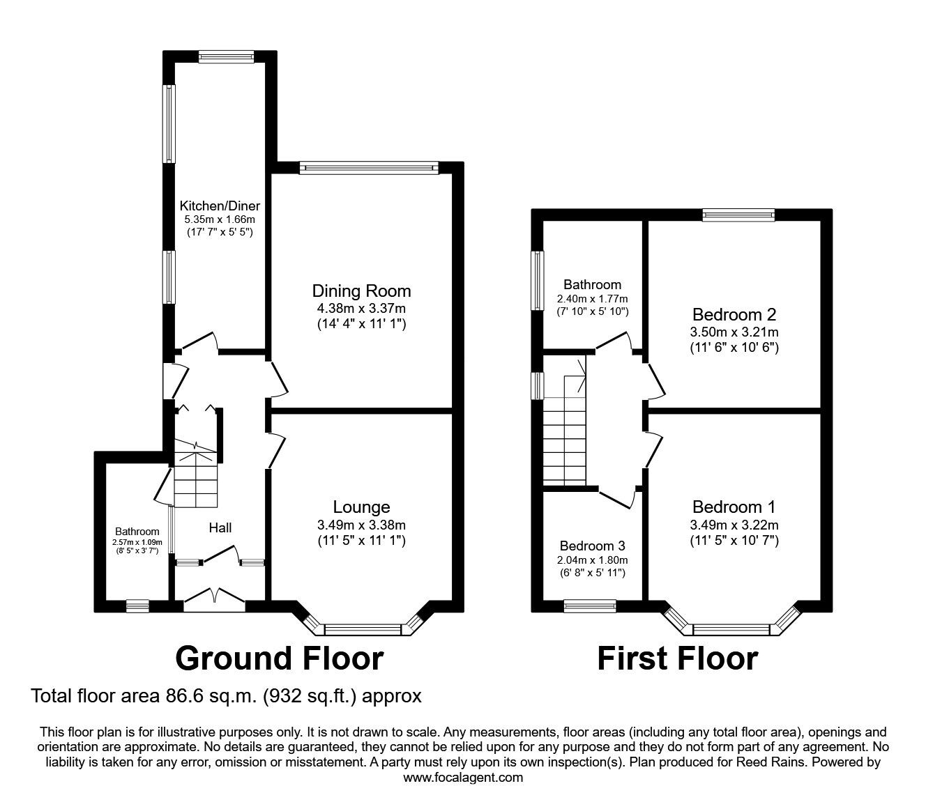 Floorplan of 3 bedroom Semi Detached House for sale, Waltham Avenue, Blackpool, Lancashire, FY4
