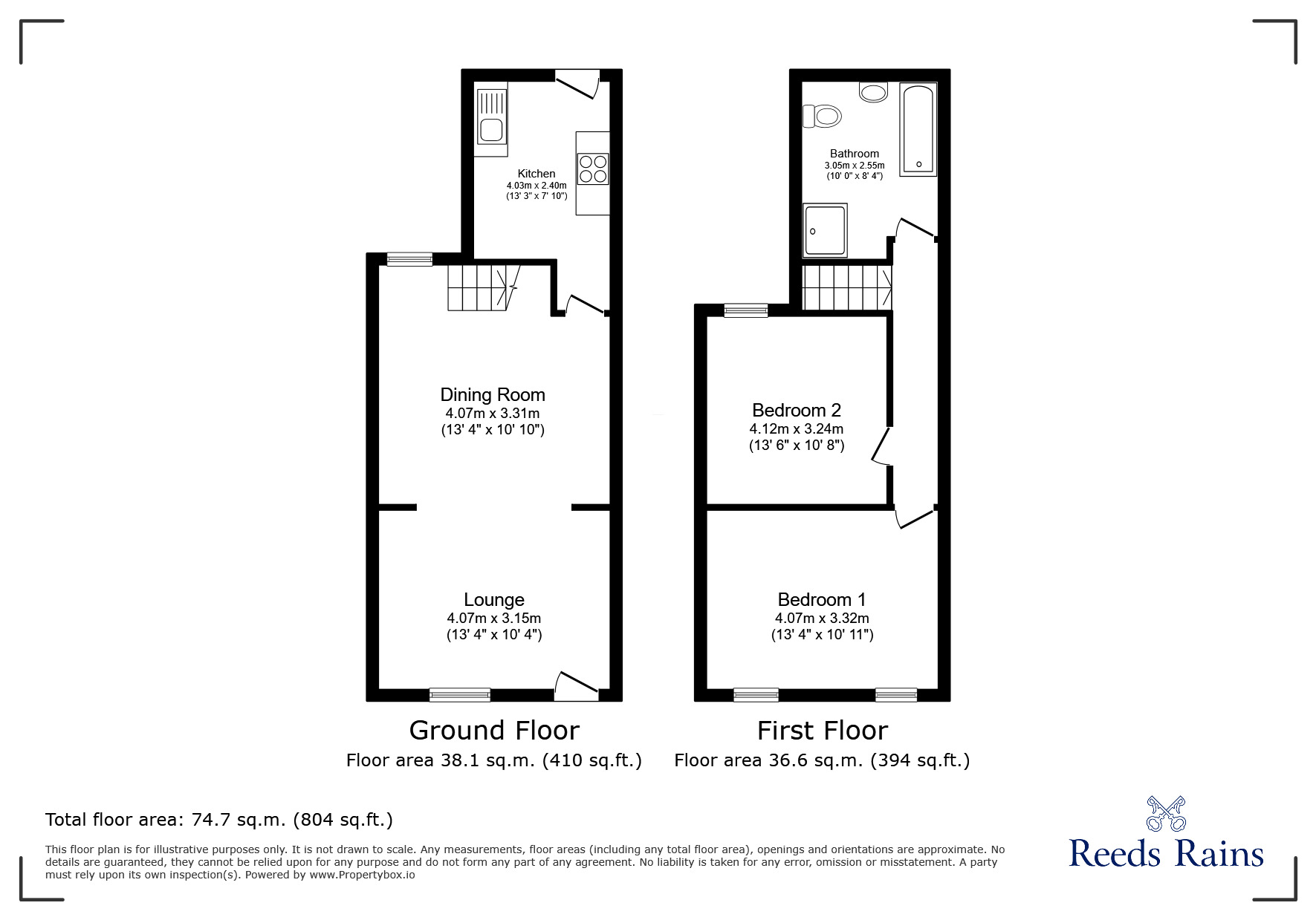 Floorplan of 2 bedroom End Terrace House to rent, Bedford Road, Blackpool, Lancashire, FY1