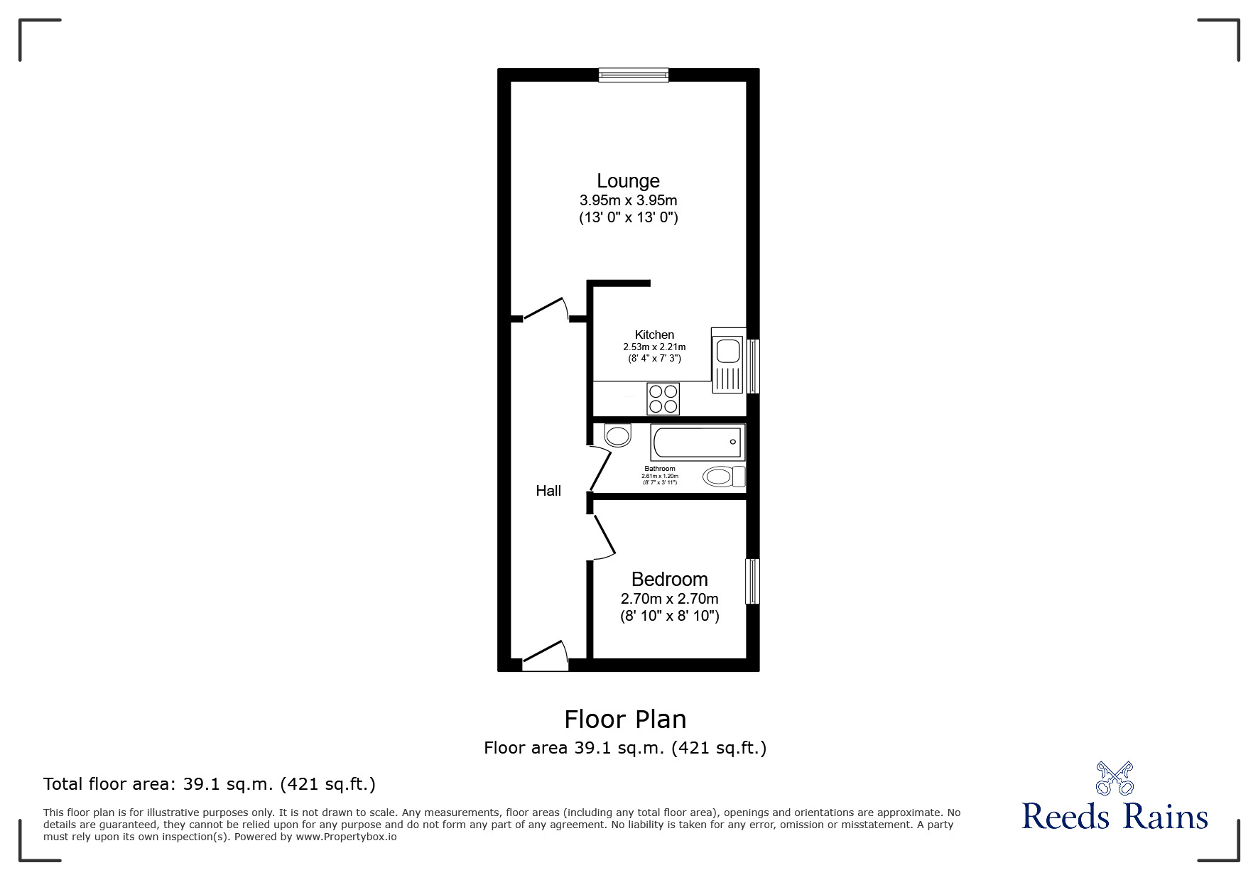 Floorplan of 1 bedroom Flat to rent, Beach Road, Thornton-Cleveleys, Lancashire, FY5