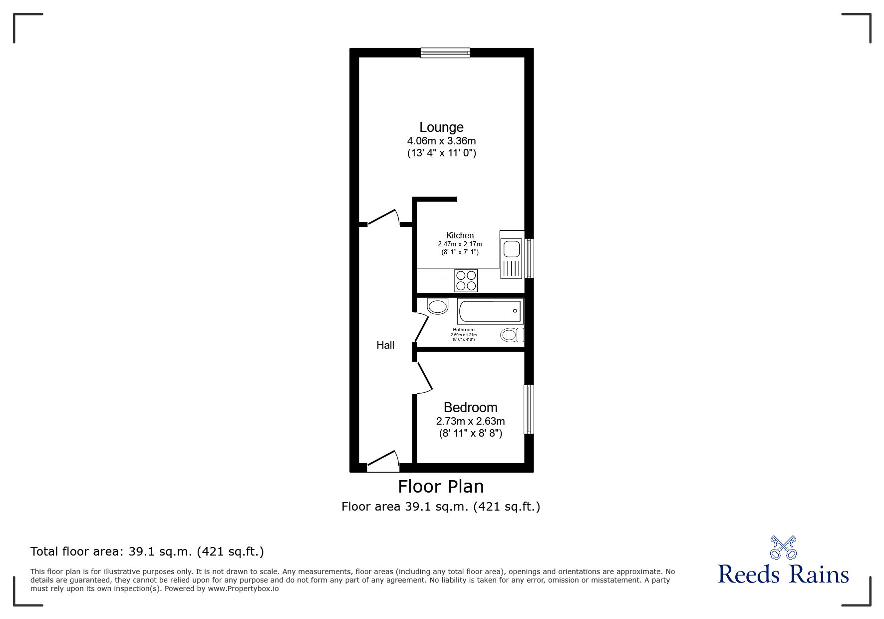 Floorplan of 1 bedroom Flat to rent, Beach Road, Thornton-Cleveleys, Lancashire, FY5