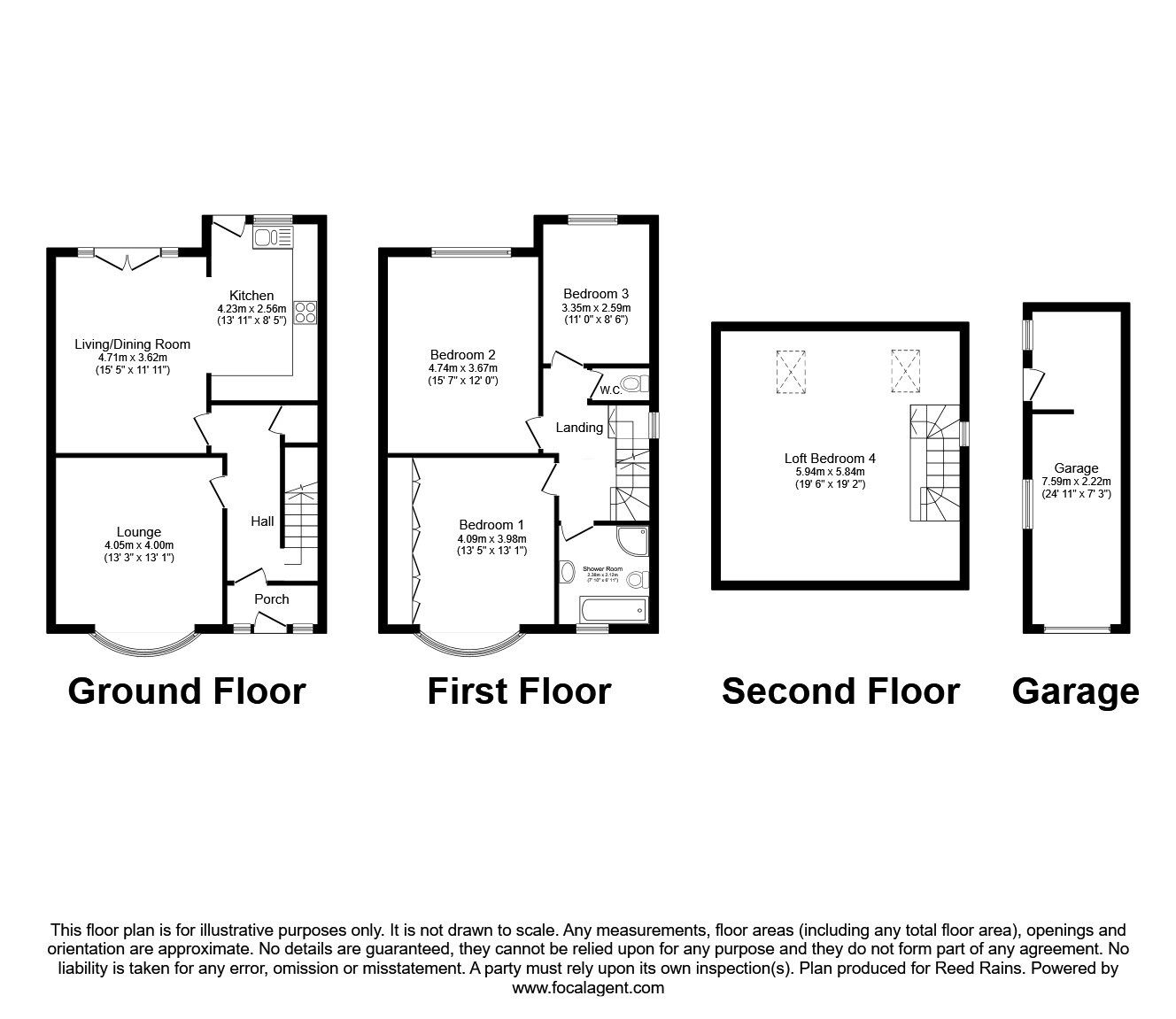 Floorplan of 4 bedroom Semi Detached House for sale, Roseacre, Blackpool, Lancashire, FY4