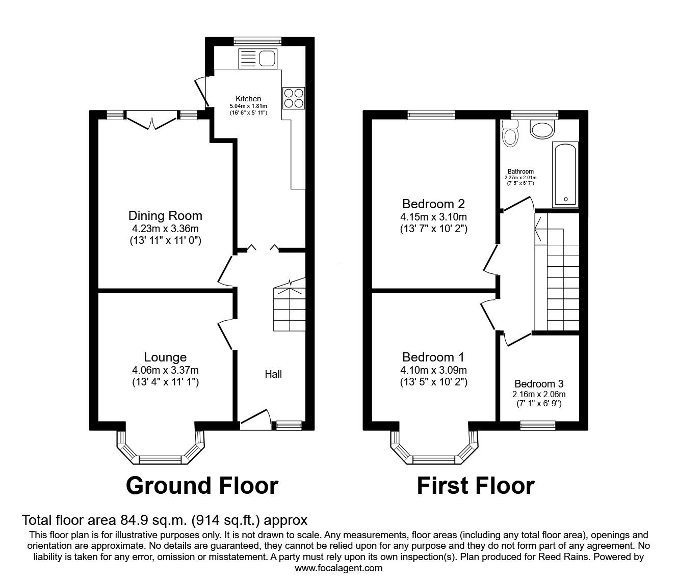 Floorplan of 3 bedroom Mid Terrace House for sale, Repton Avenue, Blackpool, Lancashire, FY1