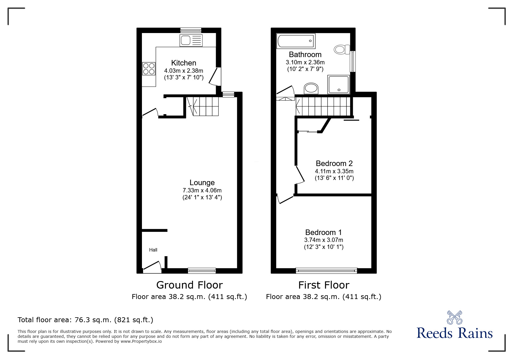 Floorplan of 2 bedroom Mid Terrace House to rent, Claremont Road, Blackpool, Lancashire, FY1